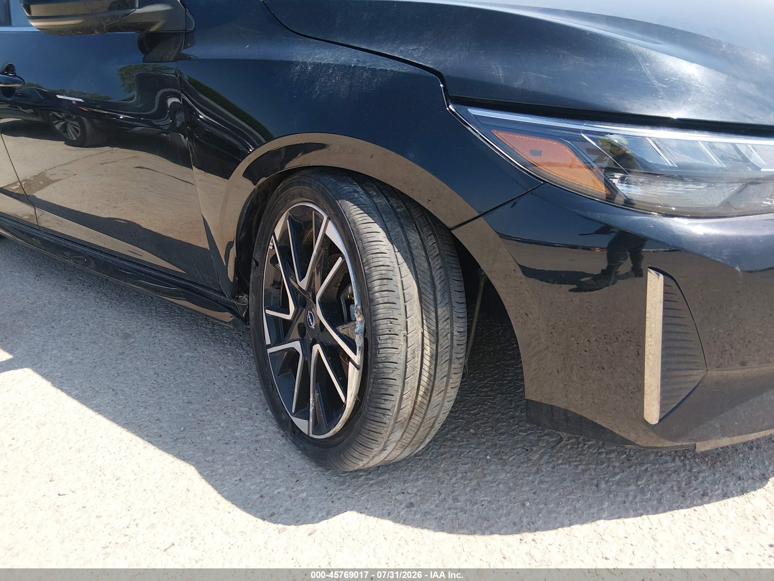 2025 Nissan Sentra Sr Black vin: 3N1AB8DV9SY310825
