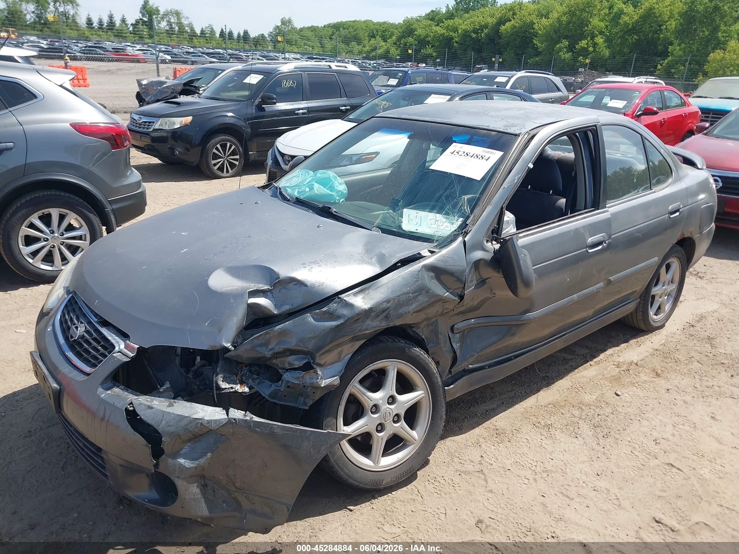 2000 Nissan Sentra Se Gray vin: 3N1BB51D4YL104686
