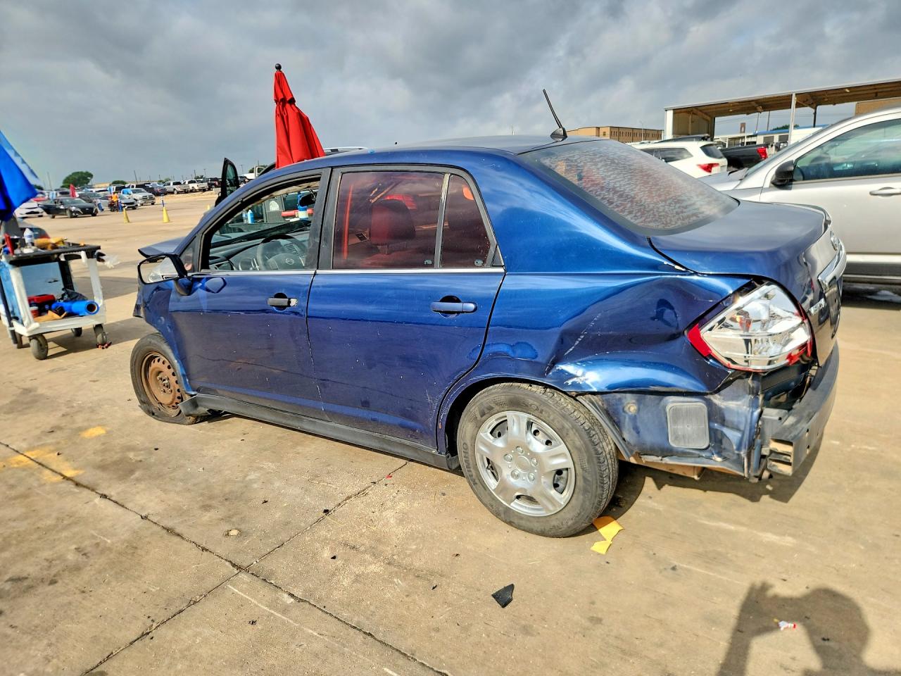 2008 Nissan Versa Синий vin: 3N1BC11E18L390740