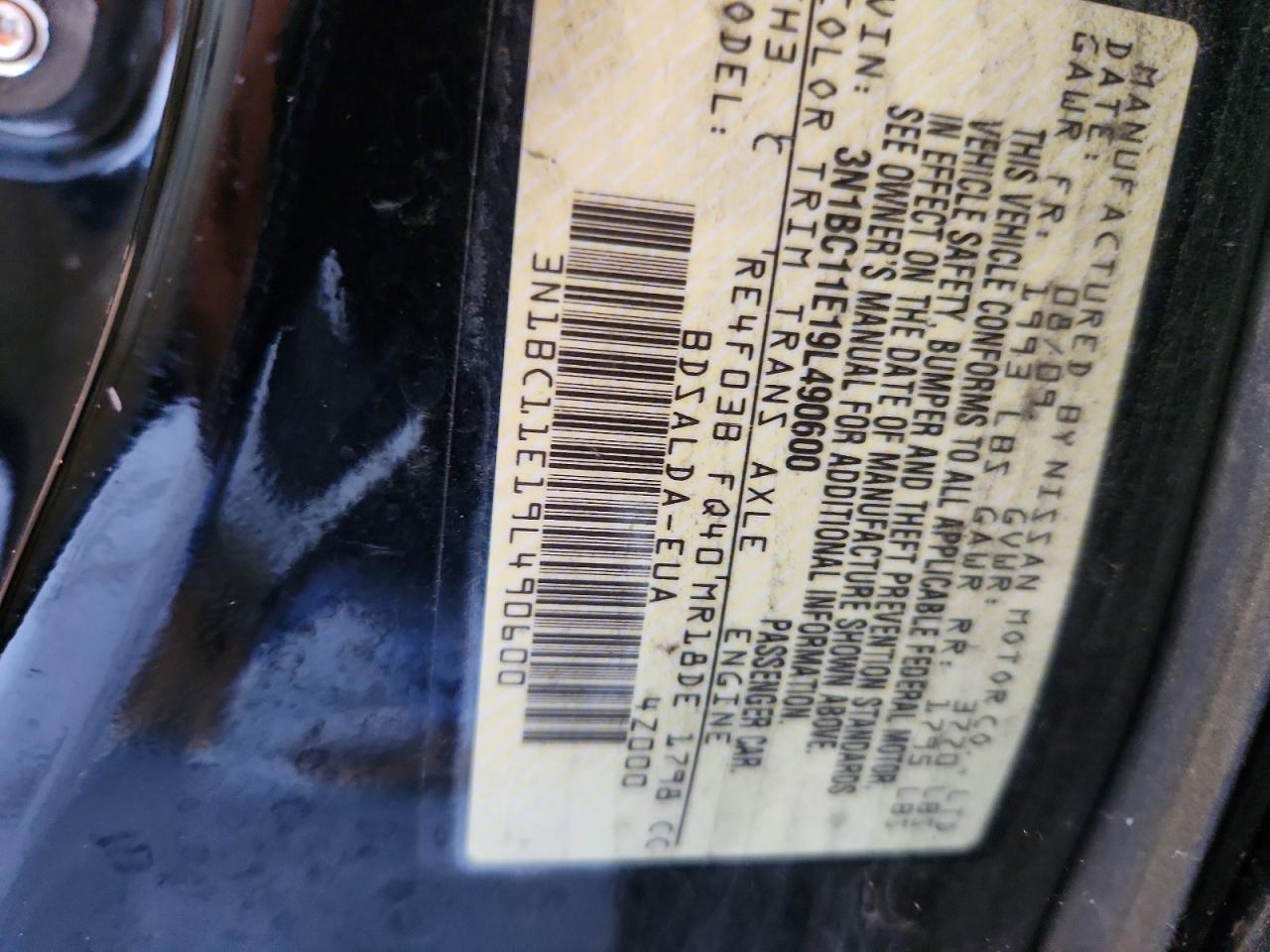 2009 Nissan Versa 1.8 S Black vin: 3N1BC11E19L490600
