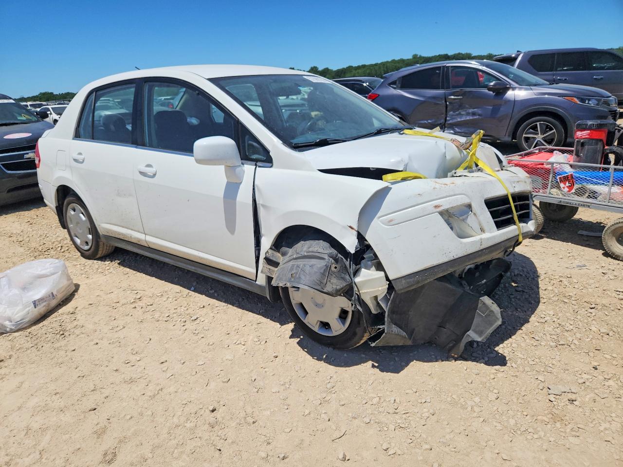 2007 Nissan Versa 1.8 S White vin: 3N1BC11E37L445297