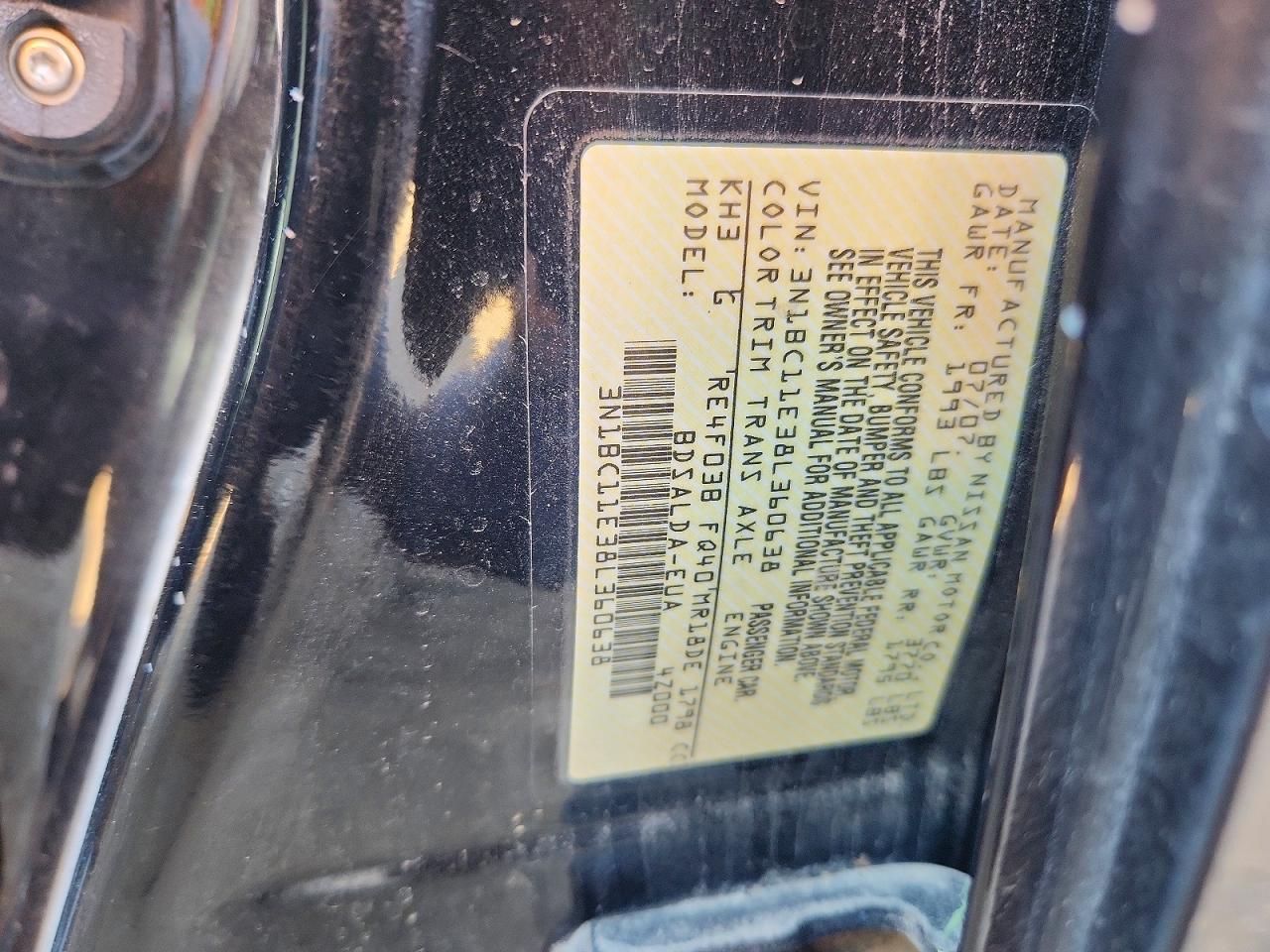 2008 Nissan Versa 1.8 S Black vin: 3N1BC11E38L360638