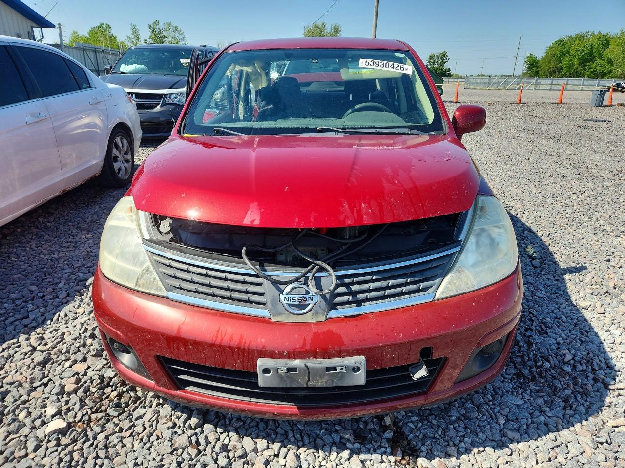 2008 Nissan Versa 1.8 S Red vin: 3N1BC11E48L375715