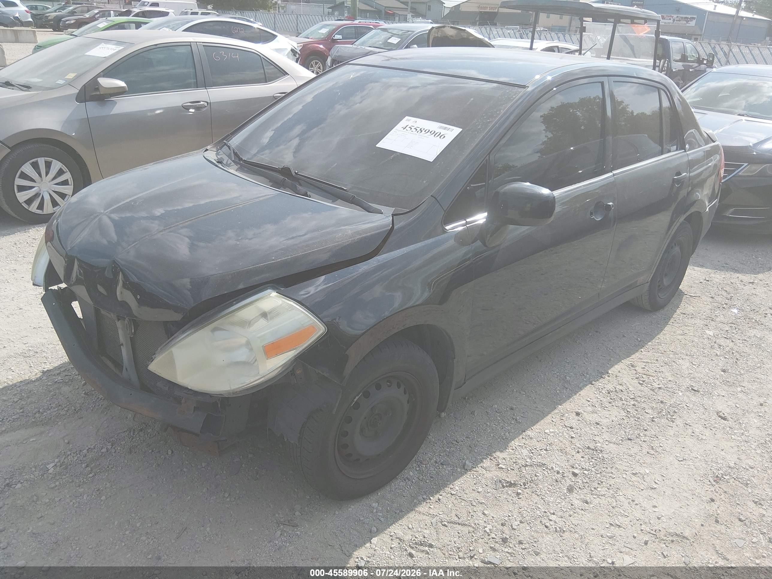 2008 Nissan Versa 1.8 S Black vin: 3N1BC11E58L410066