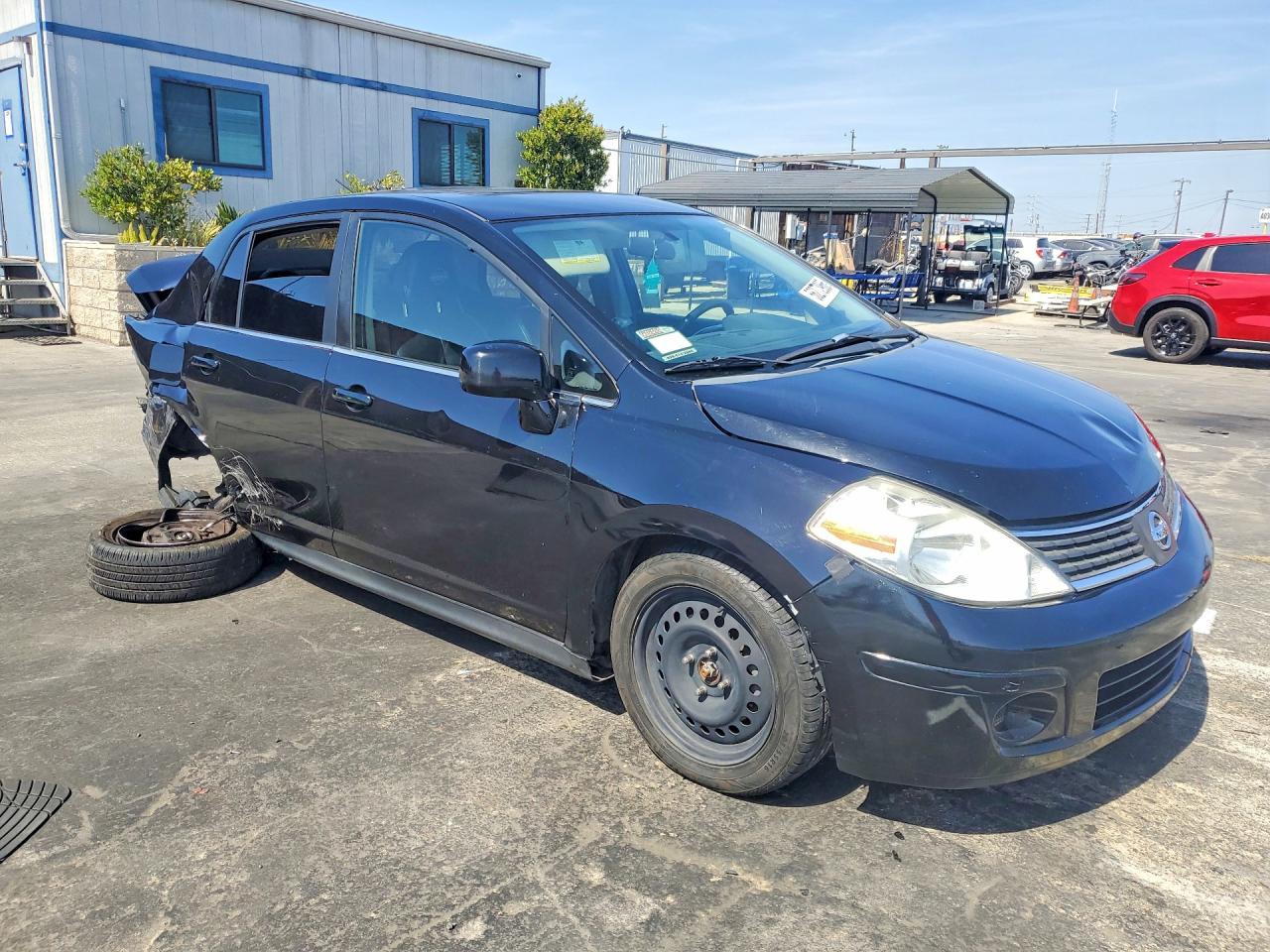 2007 Nissan Versa 1.8 S Black vin: 3N1BC11E97L442128