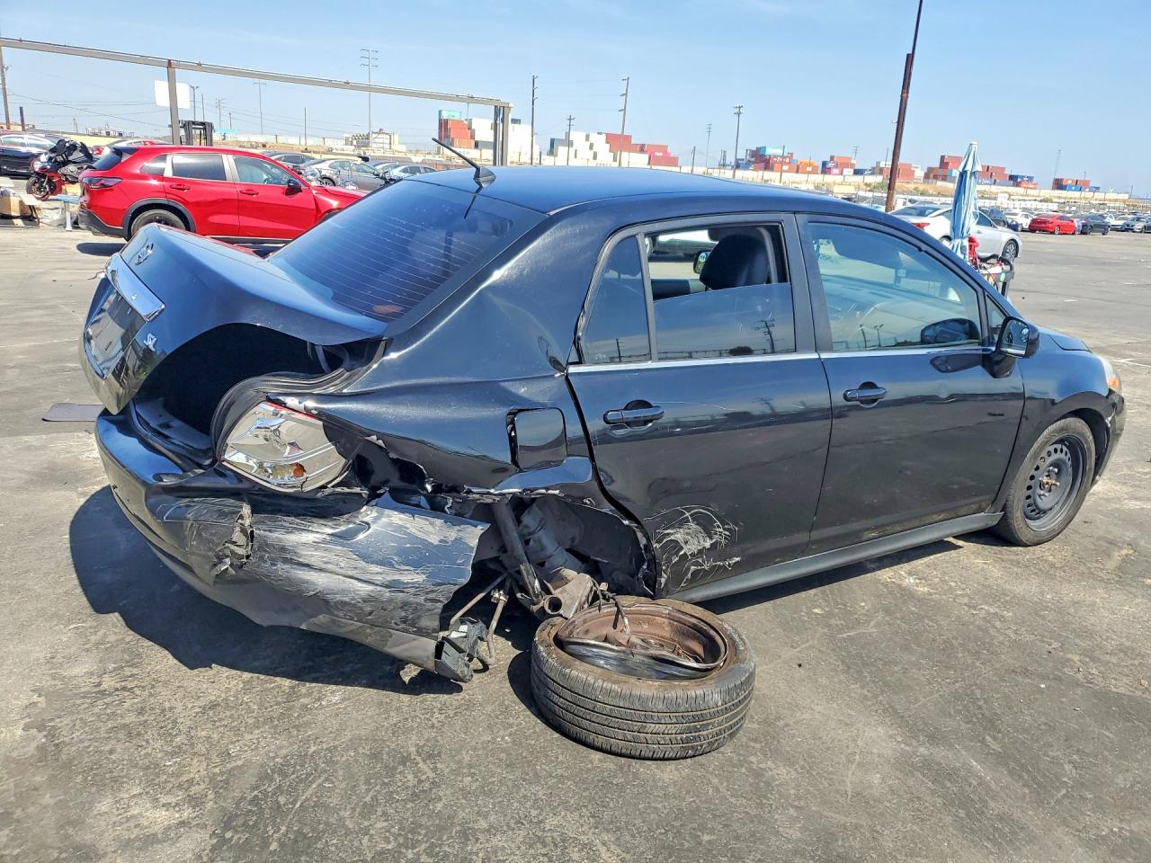2007 Nissan Versa 1.8 S Black vin: 3N1BC11E97L442128