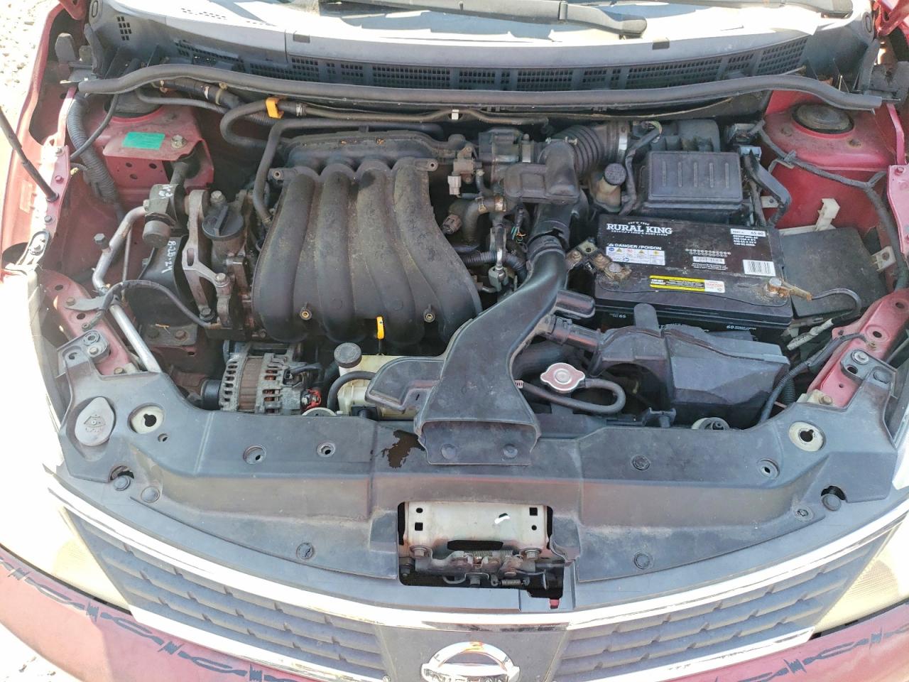 2007 Nissan Versa 1.8 S Red vin: 3N1BC11EX7L398267