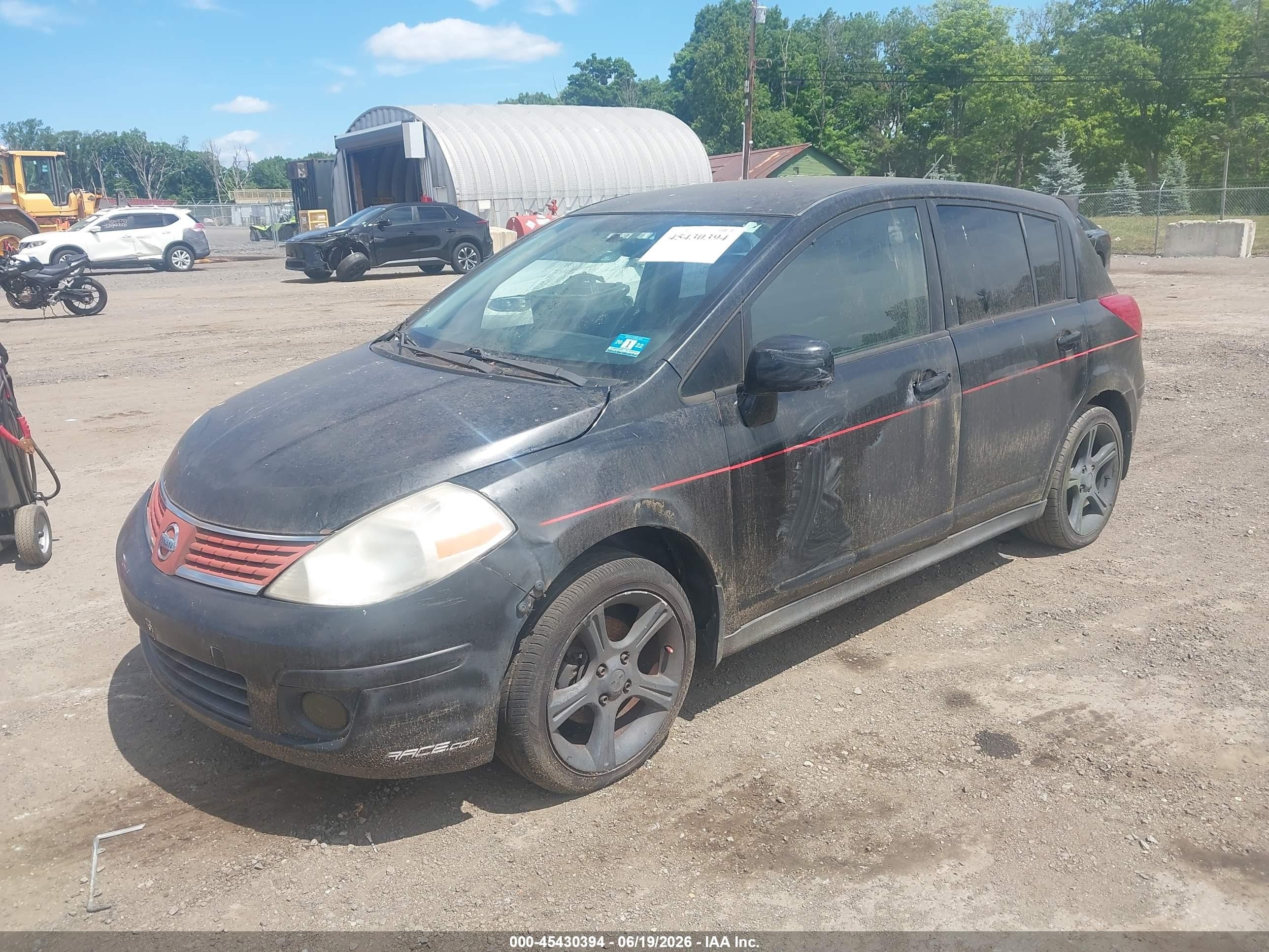 2007 Nissan Versa 1.8s Black vin: 3N1BC13E07L421794