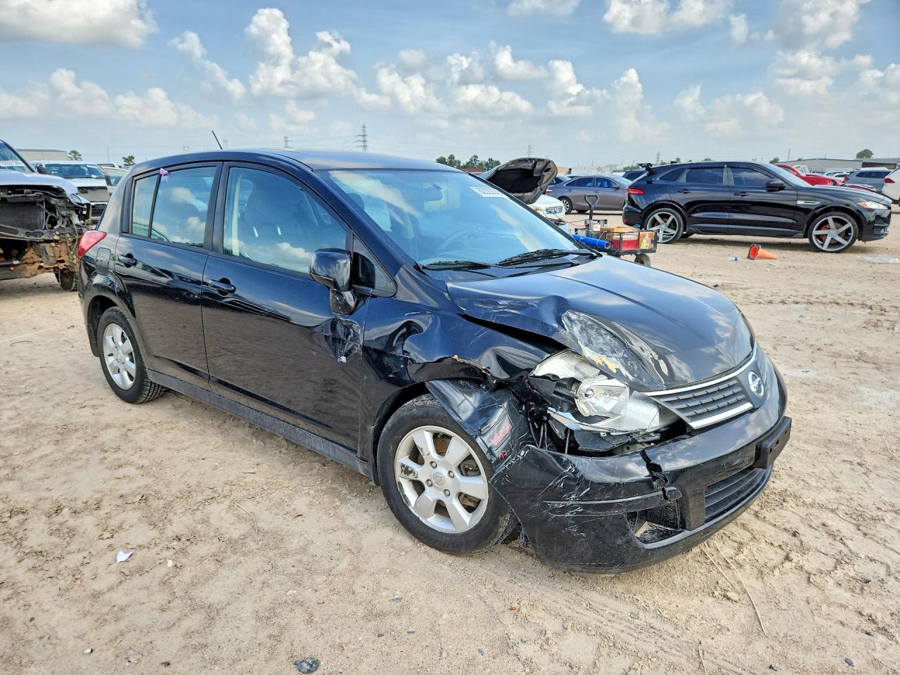 2007 Nissan Versa 1.8 S Black vin: 3N1BC13E17L376638