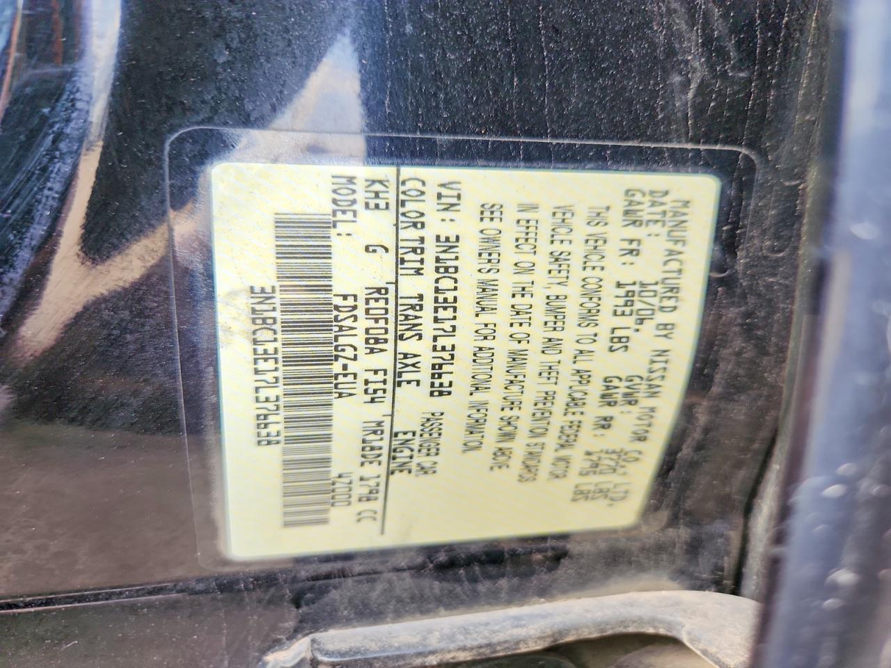 2007 Nissan Versa 1.8 S Black vin: 3N1BC13E17L376638