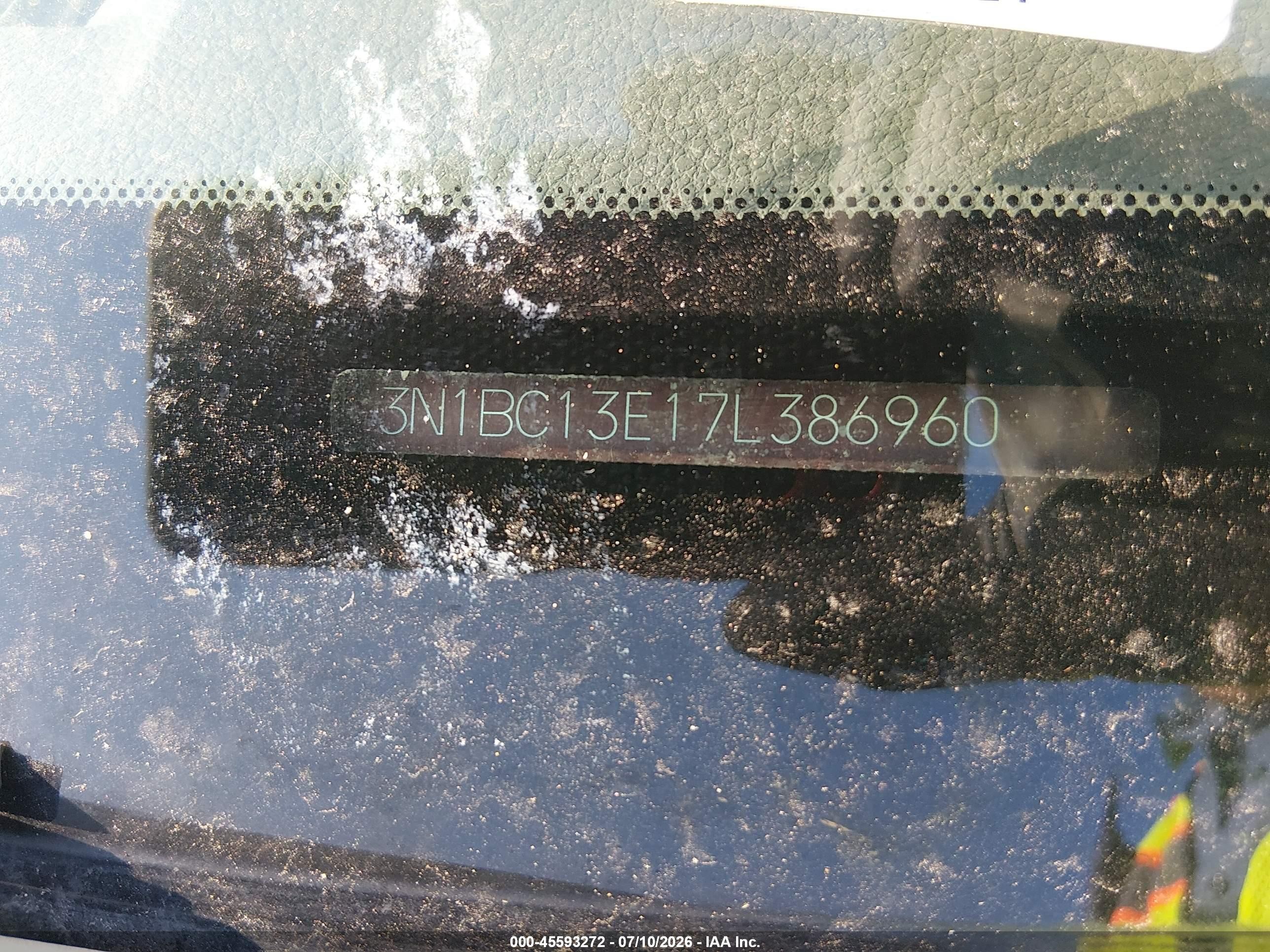2007 Nissan Versa 1.8s Blue vin: 3N1BC13E17L386960