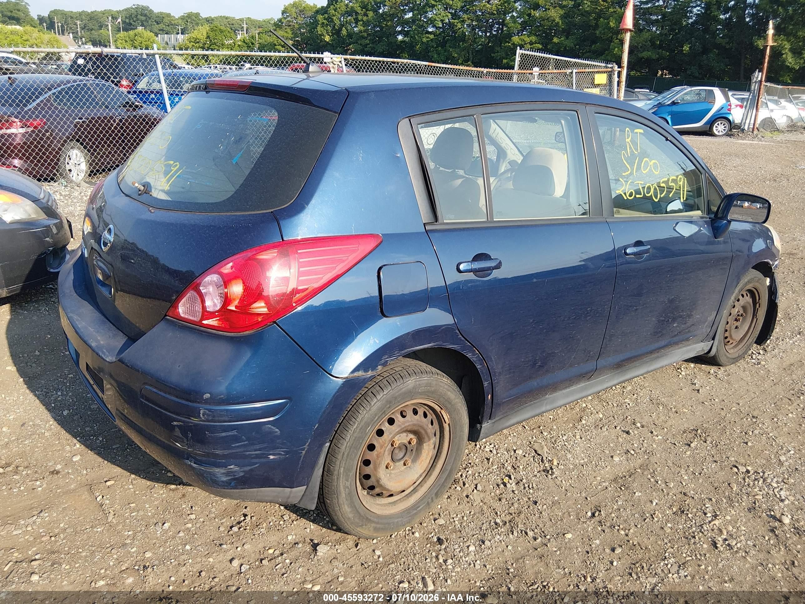 2007 Nissan Versa 1.8s Blue vin: 3N1BC13E17L386960