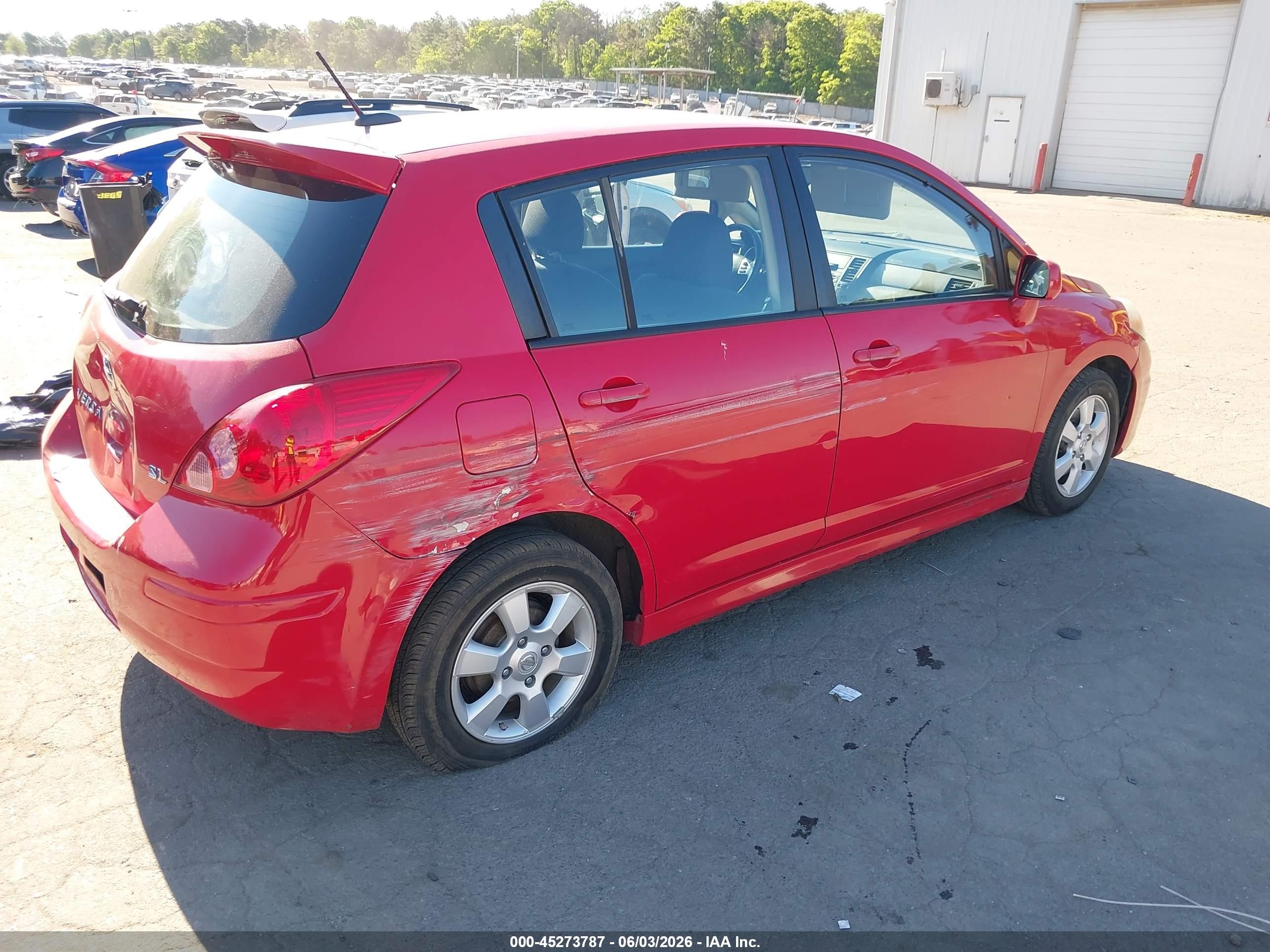 2007 Nissan Versa 1.8sl Red vin: 3N1BC13E17L413560