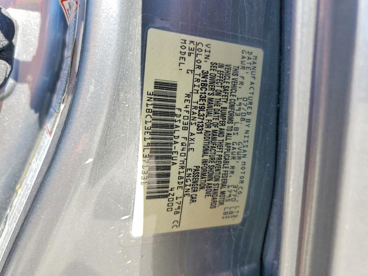 2009 Nissan Versa 1.8 S Gray vin: 3N1BC13E19L371331