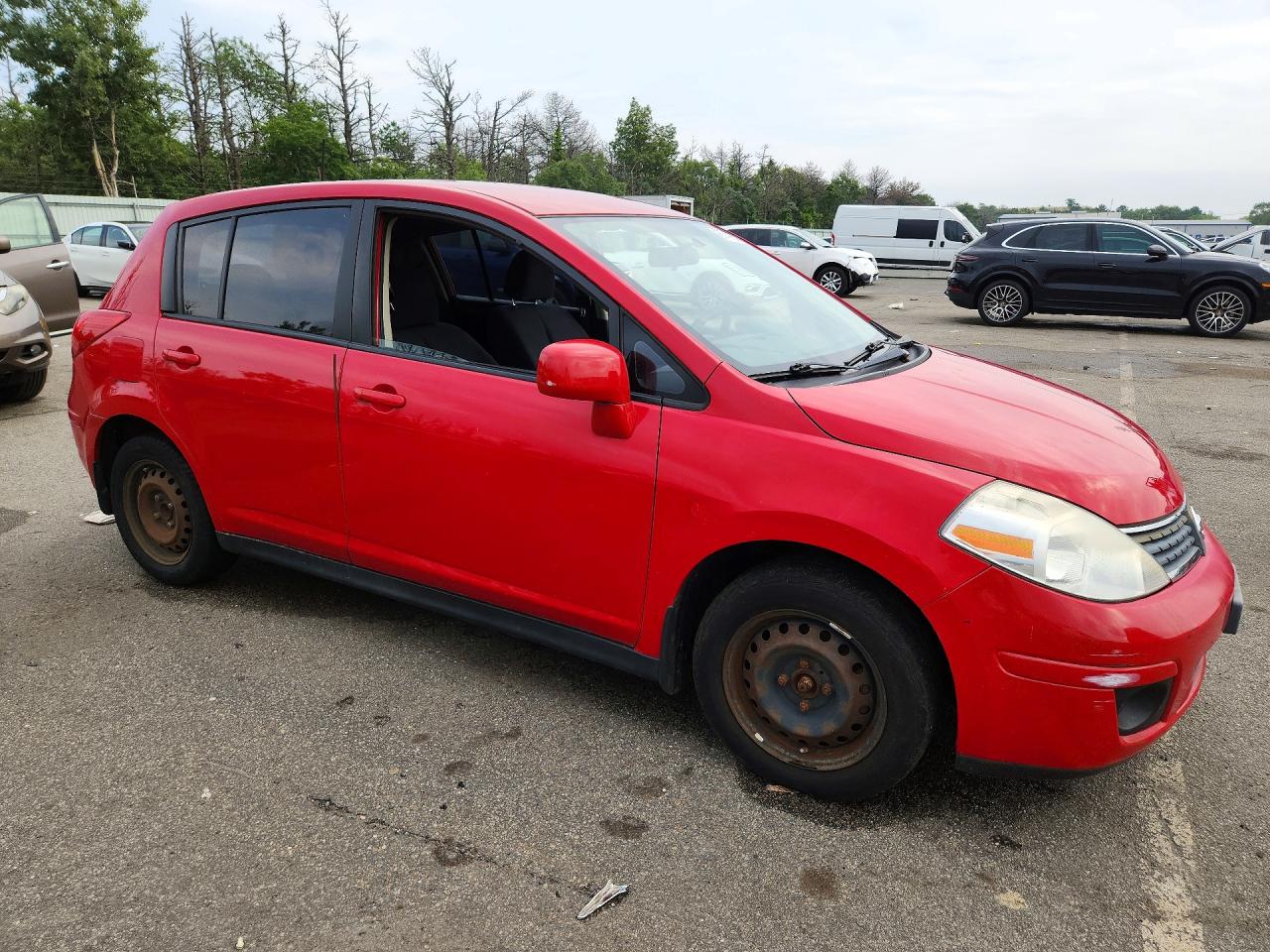 2009 Nissan Versa 1.8 S Red vin: 3N1BC13E19L458775