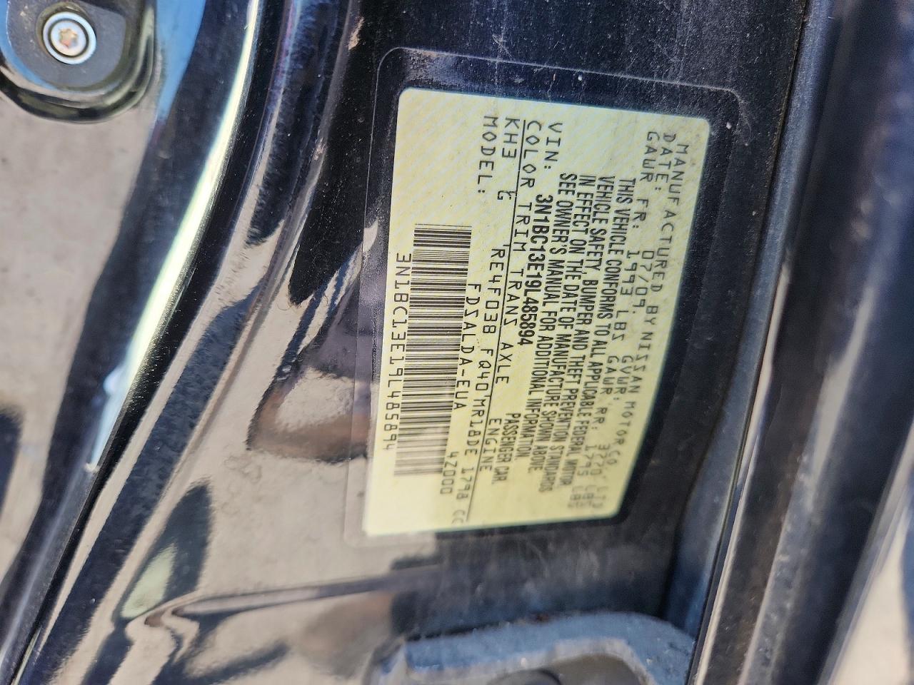 2009 Nissan Versa 1.8 S Черный vin: 3N1BC13E19L485894