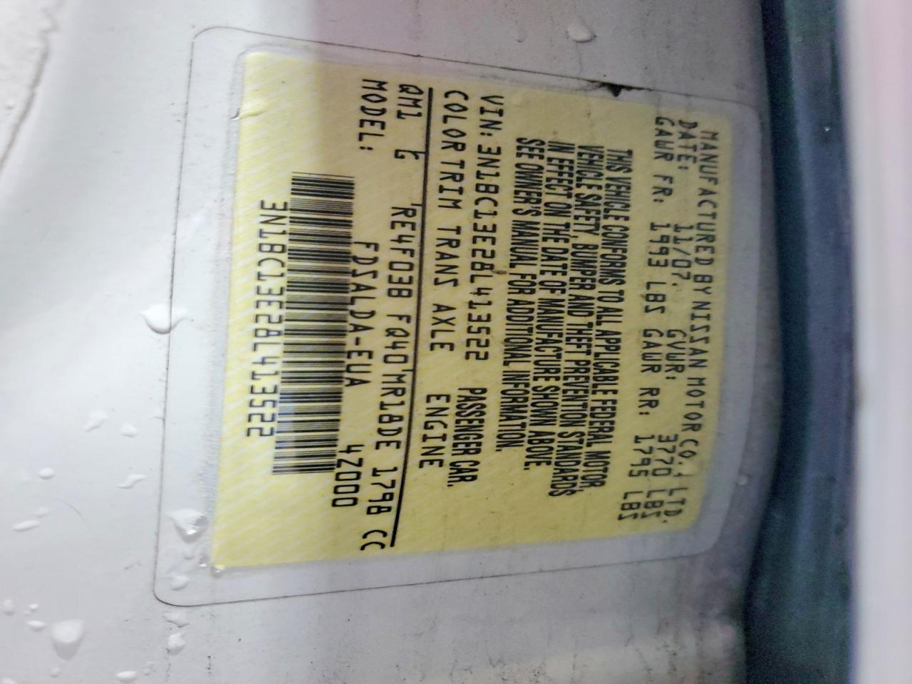 2008 Nissan Versa 1.8 S White vin: 3N1BC13E28L413522