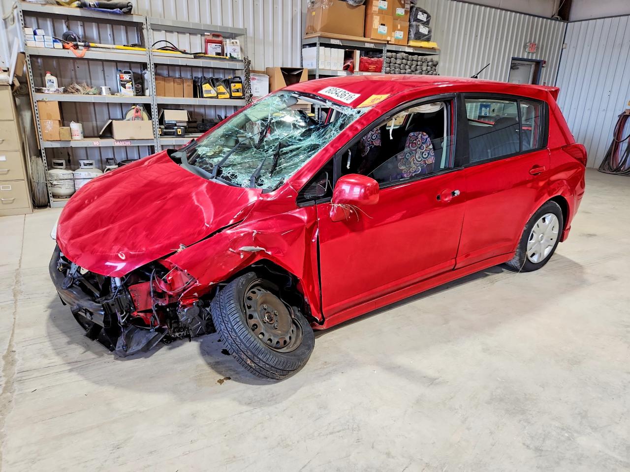 2009 Nissan Versa 1.8 S Red vin: 3N1BC13E29L353758