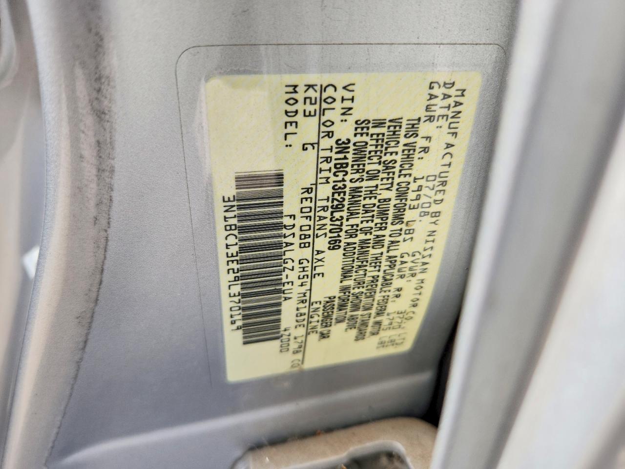 2009 Nissan Versa 1.8 S Silver vin: 3N1BC13E29L370169