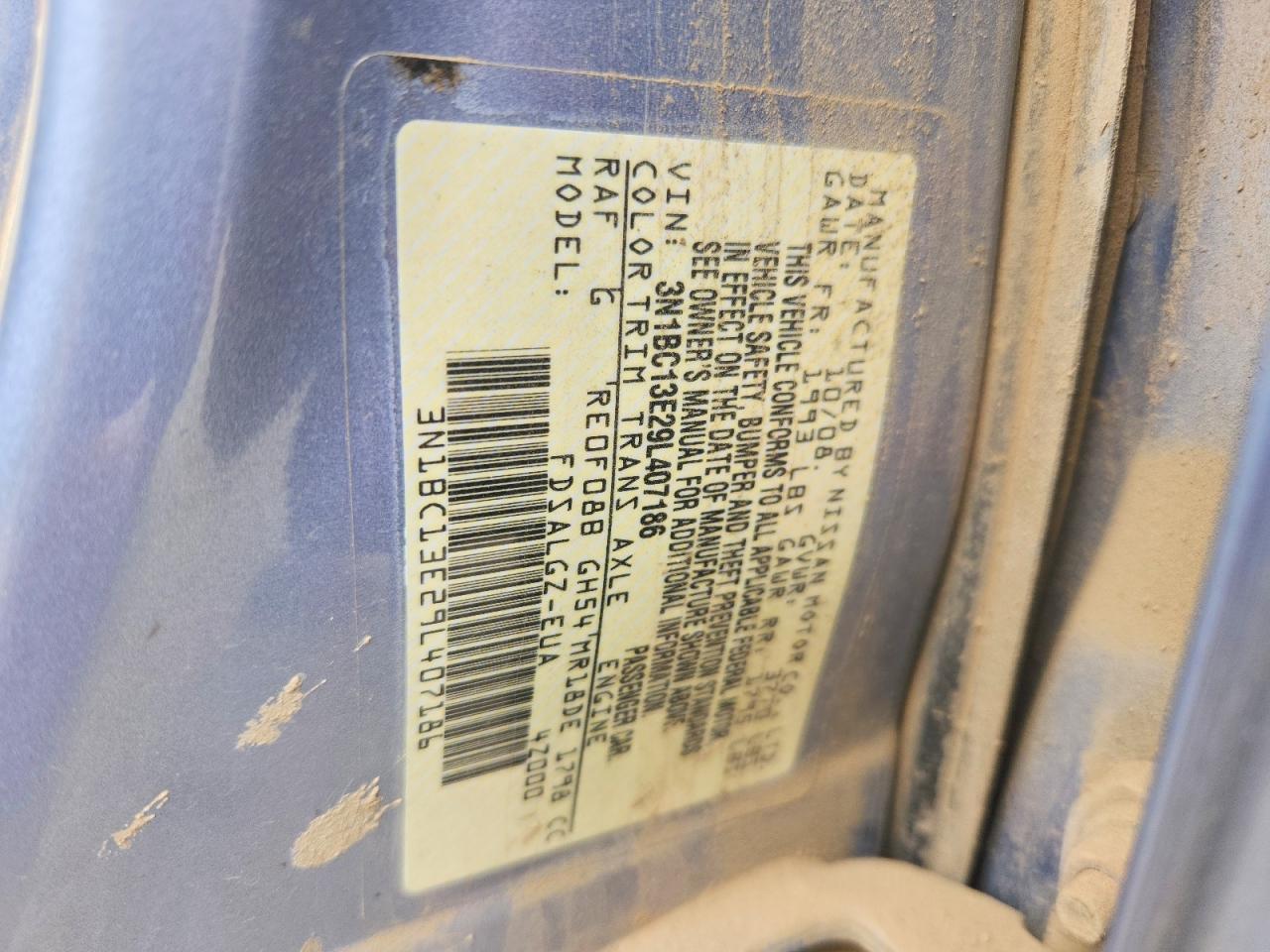 2009 Nissan Versa 1.8 S Blue vin: 3N1BC13E29L407186