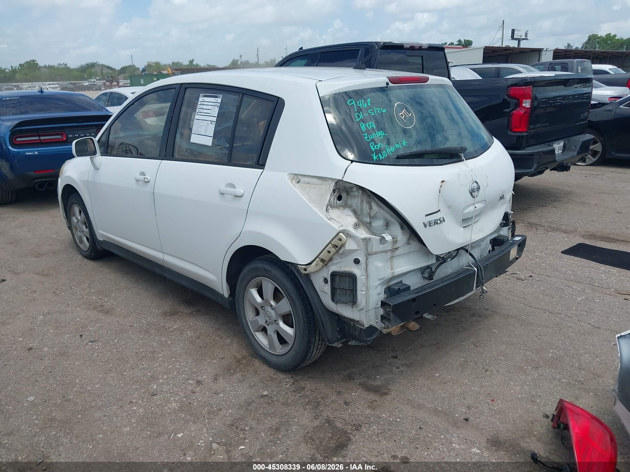 2009 Nissan Versa 1.8sl White vin: 3N1BC13E29L410864