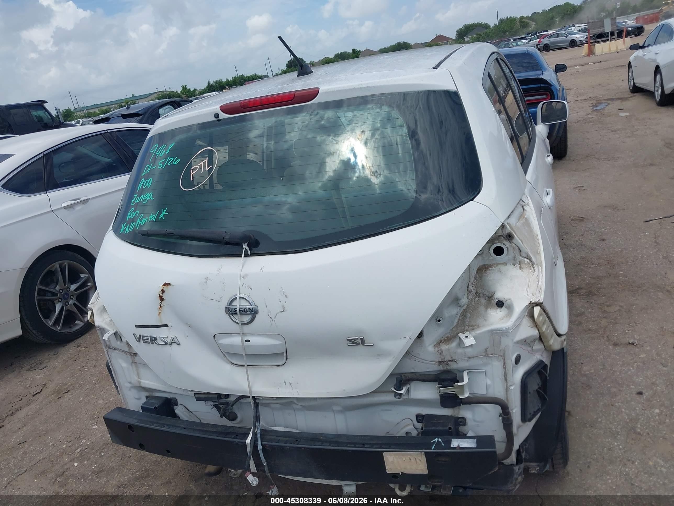 2009 Nissan Versa 1.8sl White vin: 3N1BC13E29L410864