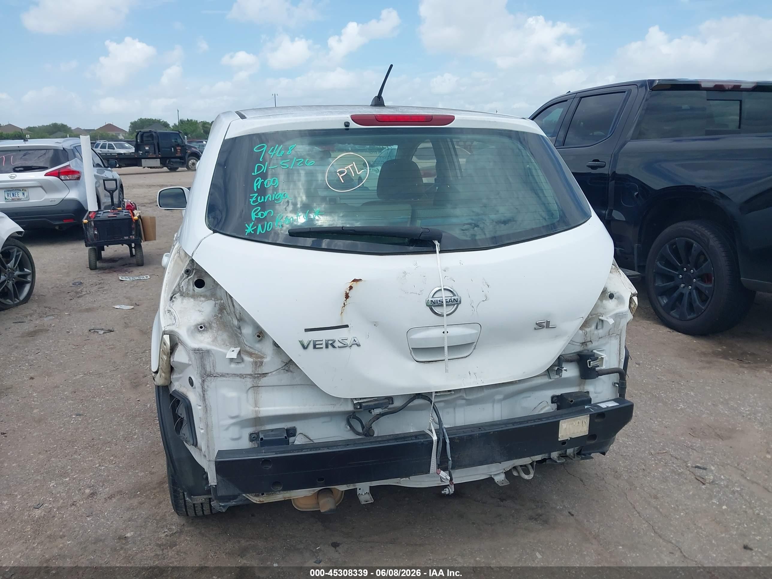2009 Nissan Versa 1.8sl White vin: 3N1BC13E29L410864