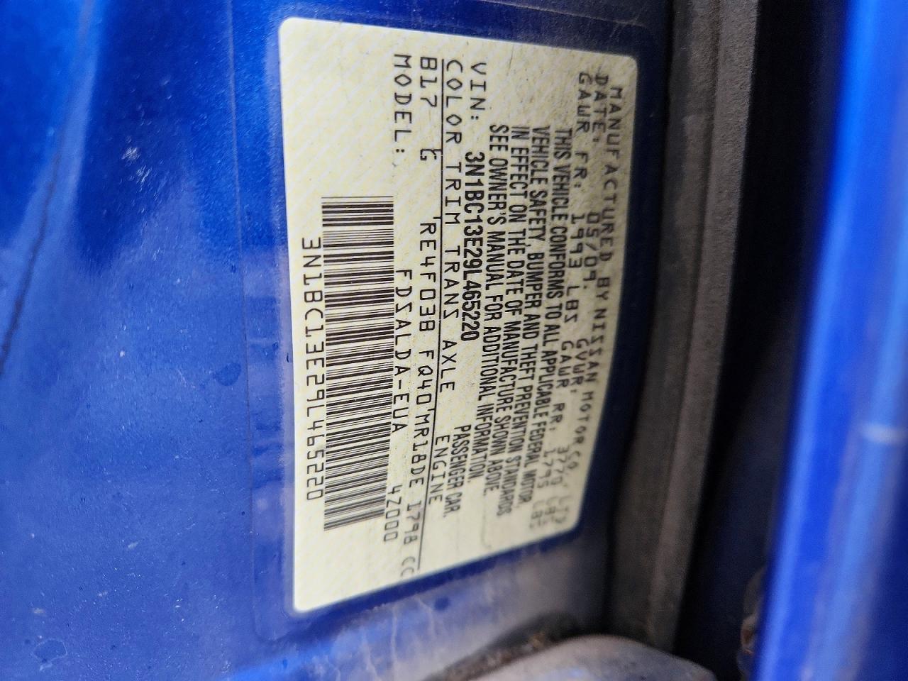 2009 Nissan Versa 1.8 S Blue vin: 3N1BC13E29L465220