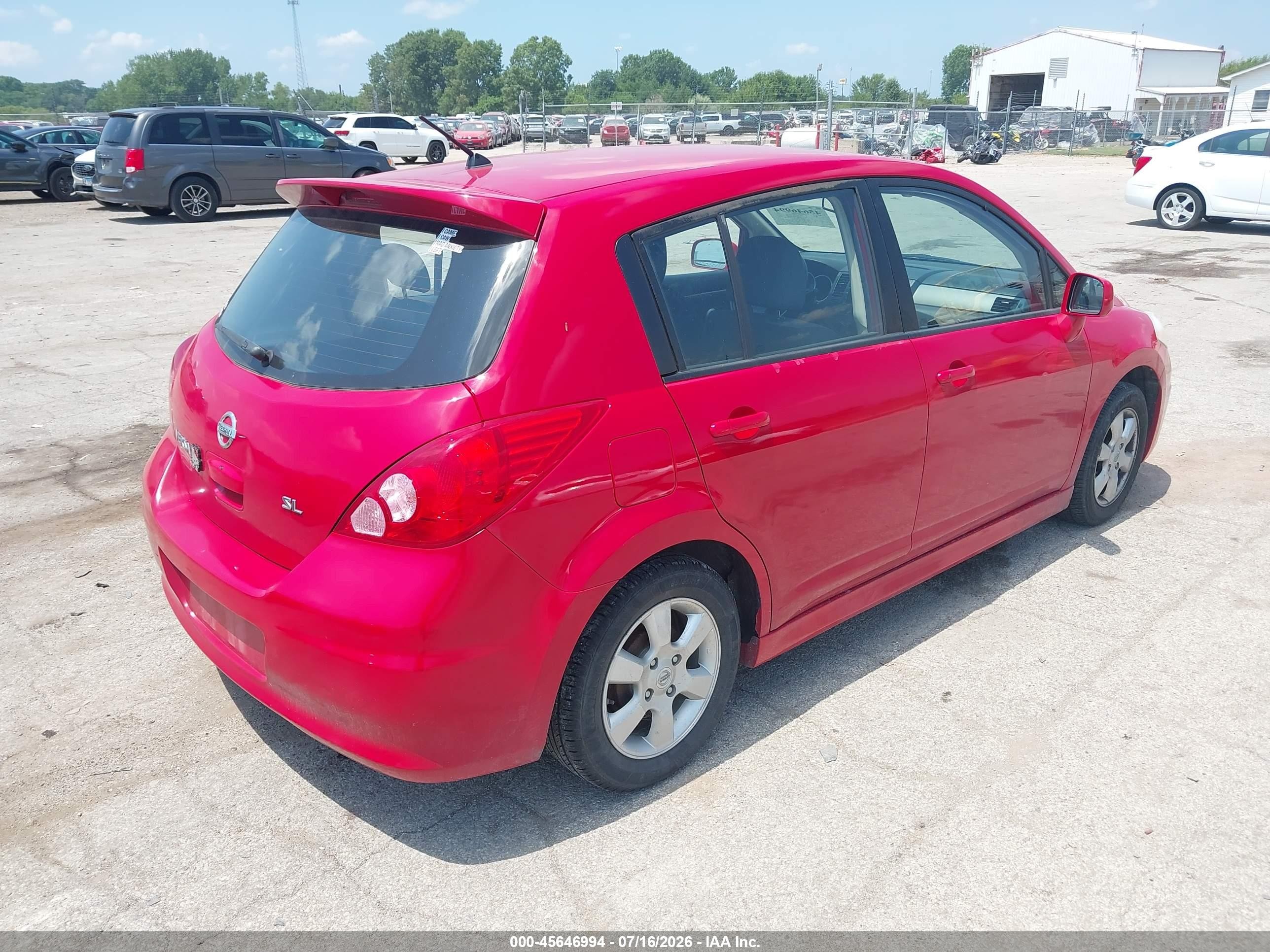 2008 Nissan Versa 1.8 Sl Красный vin: 3N1BC13E38L429843