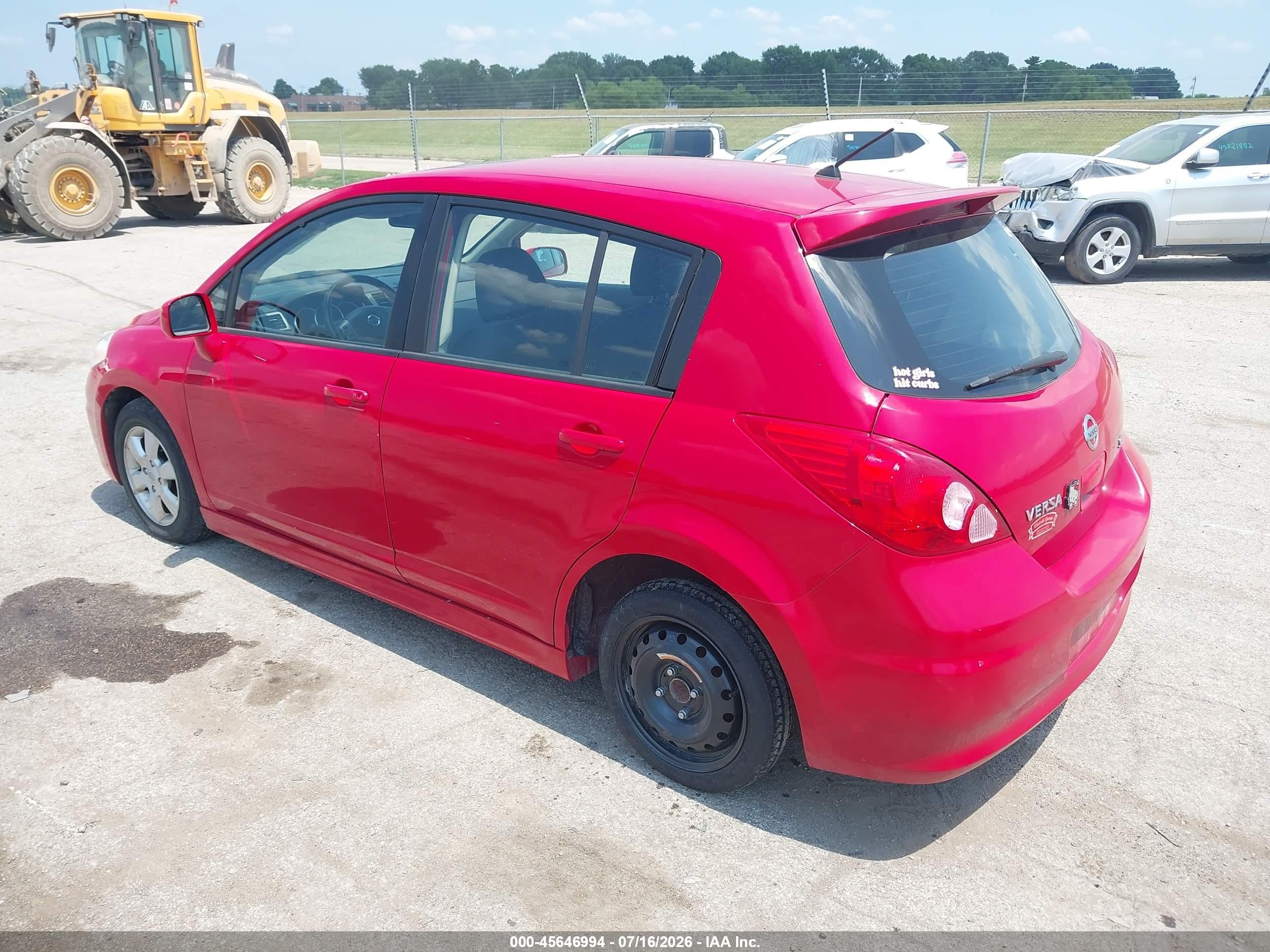 2008 Nissan Versa 1.8 Sl Red vin: 3N1BC13E38L429843