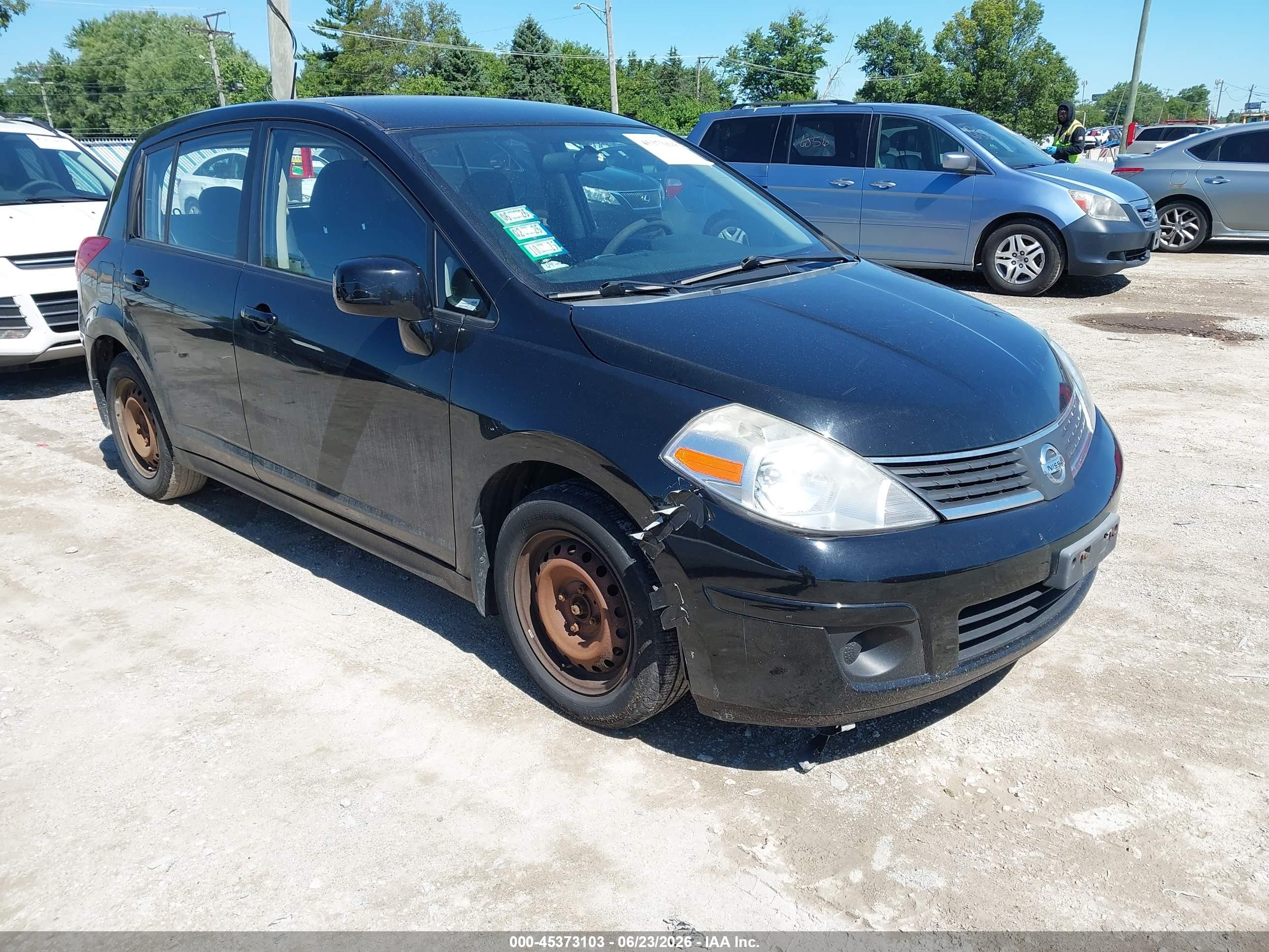 2007 Nissan Versa 1.8s Black vin: 3N1BC13E47L382790