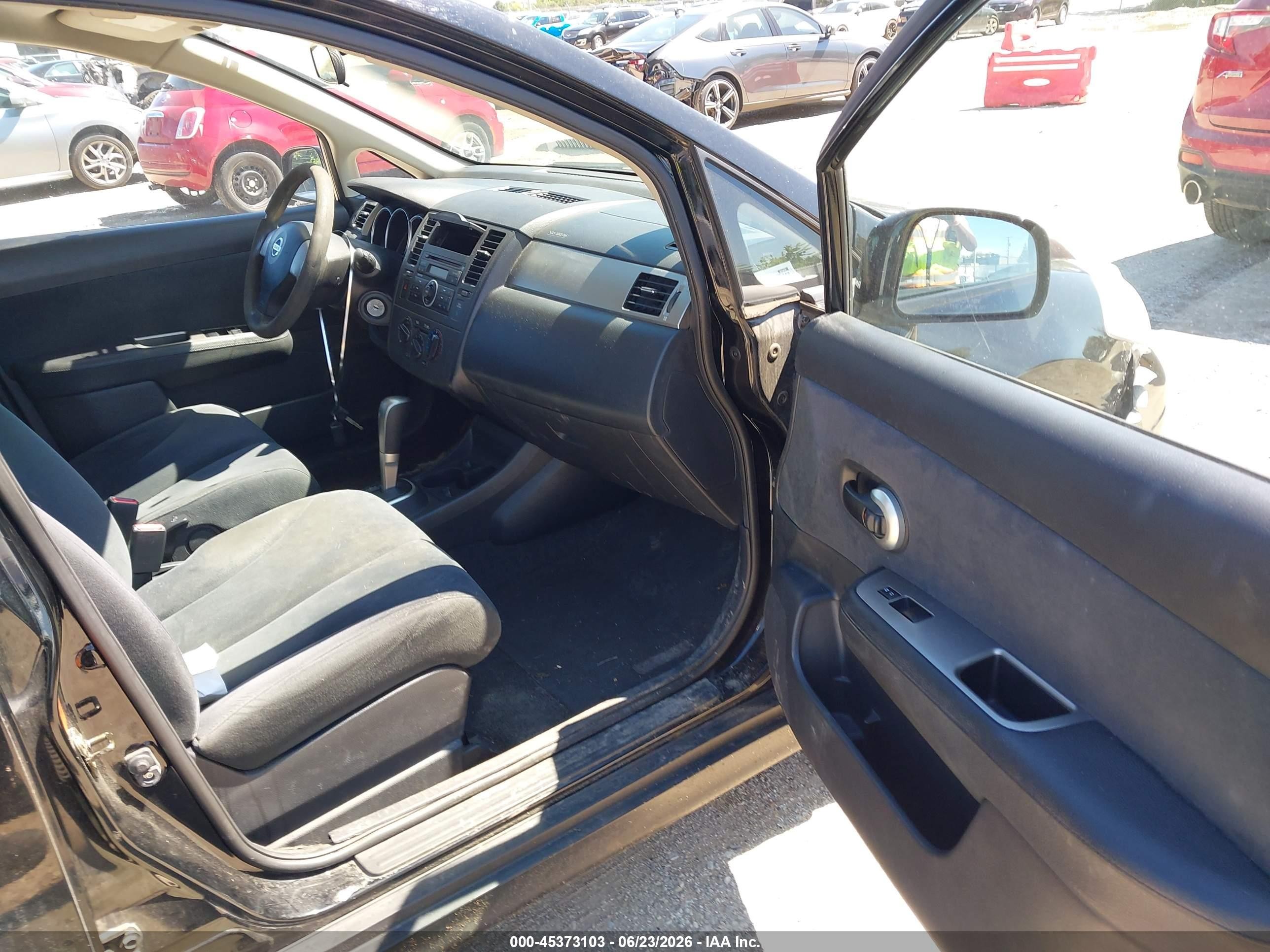 2007 Nissan Versa 1.8s Black vin: 3N1BC13E47L382790