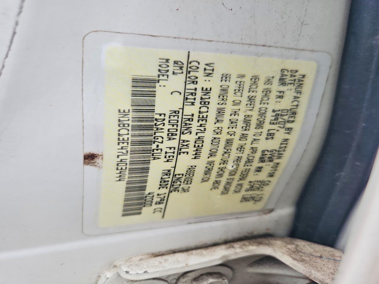 2007 Nissan Versa 1.8 S White vin: 3N1BC13E47L403444