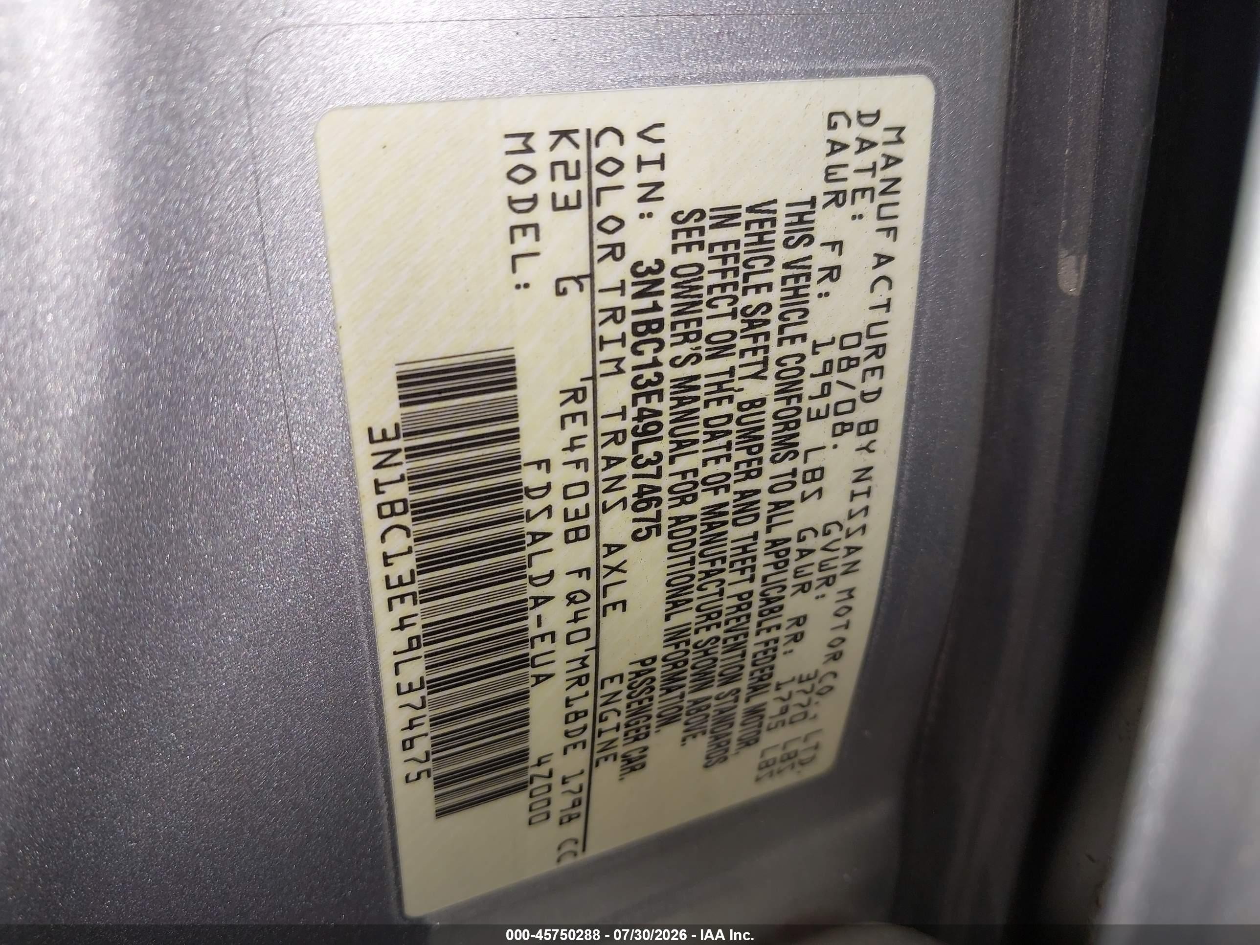 2009 Nissan Versa 1.8s Silver vin: 3N1BC13E49L374675