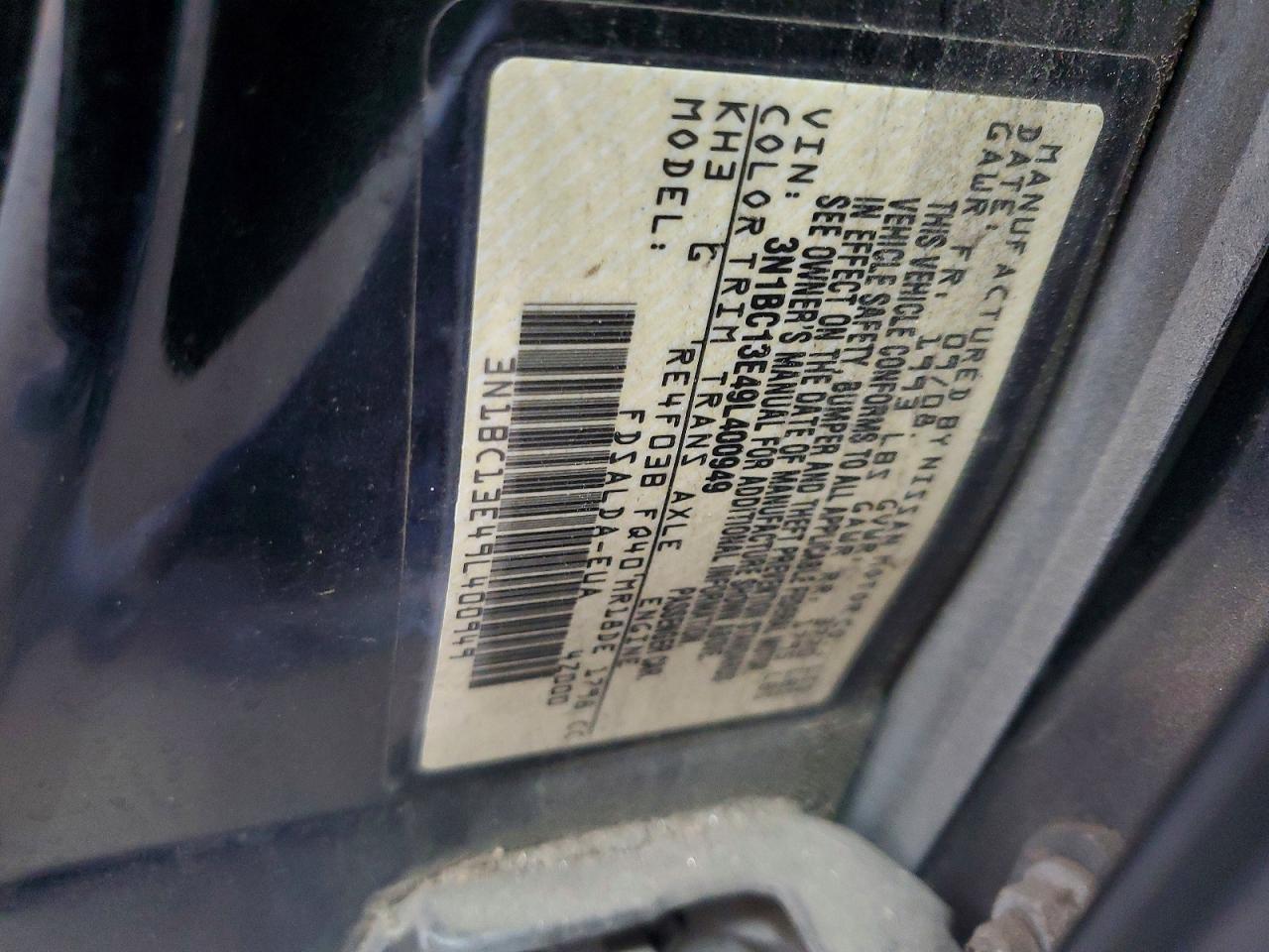 2009 Nissan Versa 1.8 S Black vin: 3N1BC13E49L400949