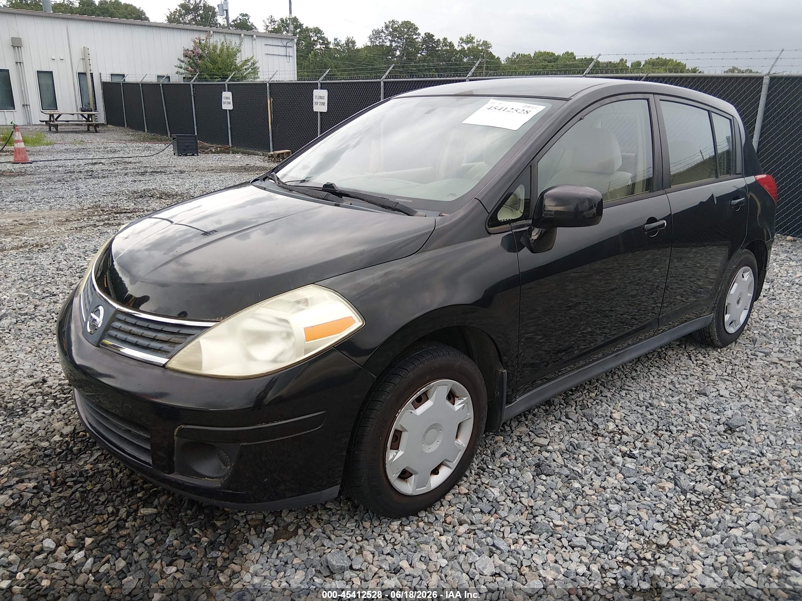 2007 Nissan Versa 1.8s Black vin: 3N1BC13E57L367604