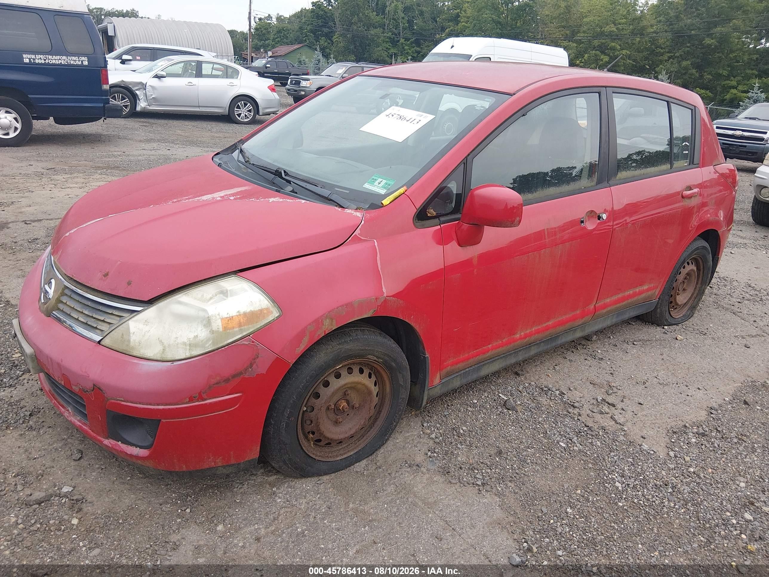 2007 Nissan Versa 1.8s Red vin: 3N1BC13E67L379695