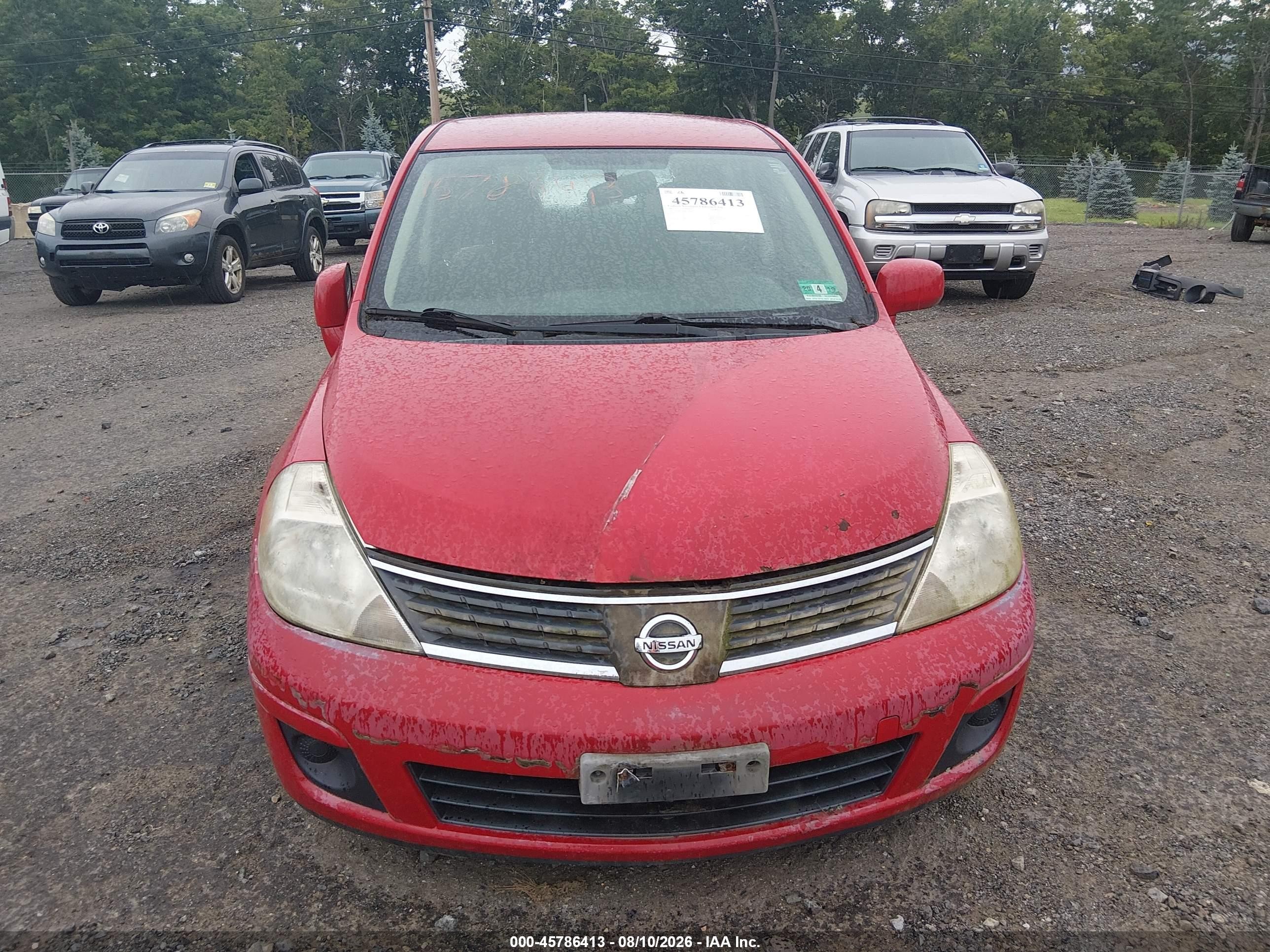 2007 Nissan Versa 1.8s Red vin: 3N1BC13E67L379695