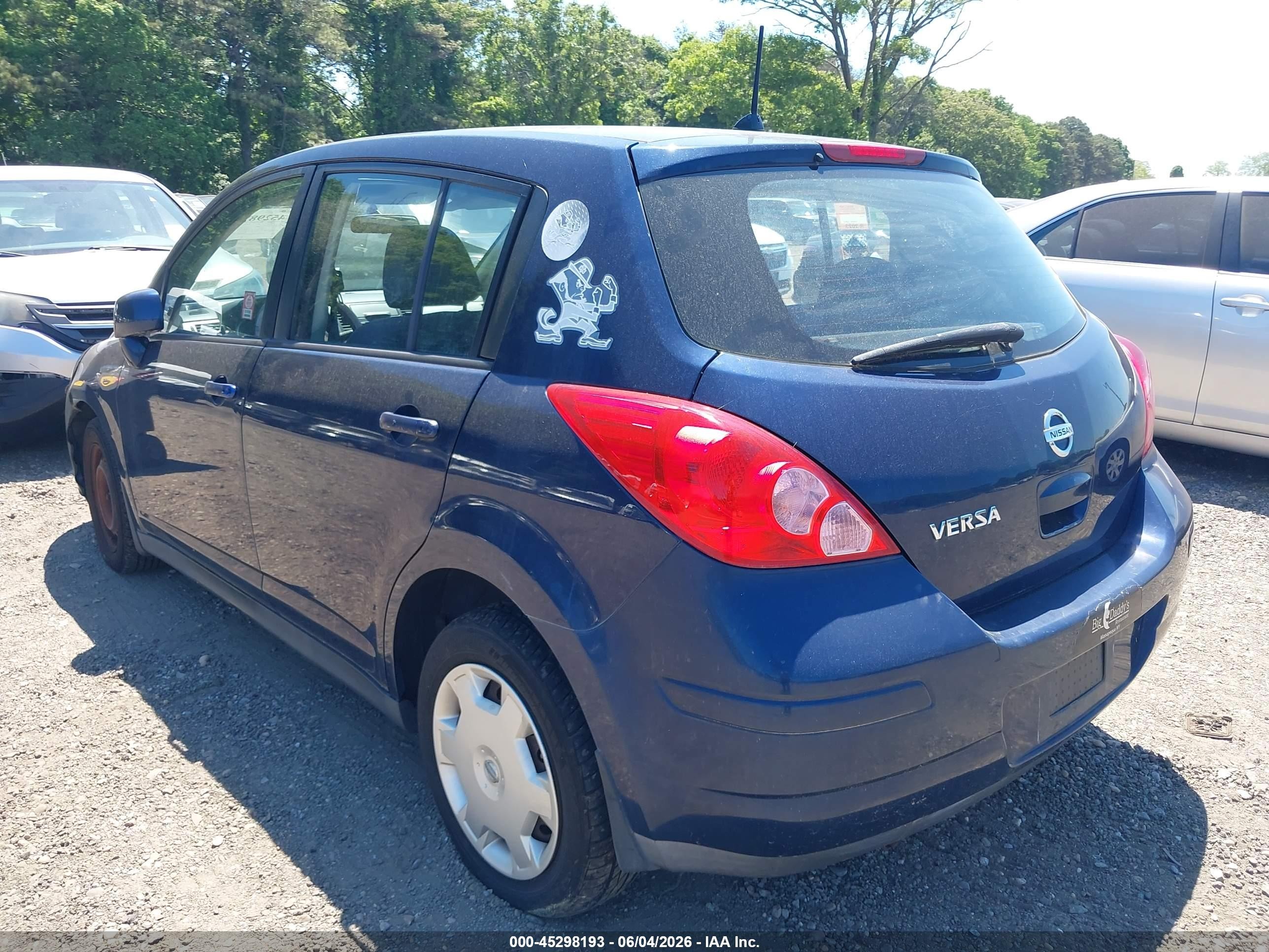 2008 Nissan Versa 1.8s Blue vin: 3N1BC13E68L412342