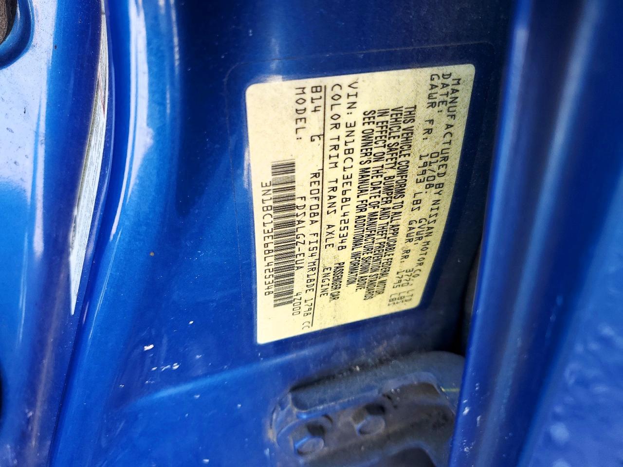 2008 Nissan Versa S Blue vin: 3N1BC13E68L425348