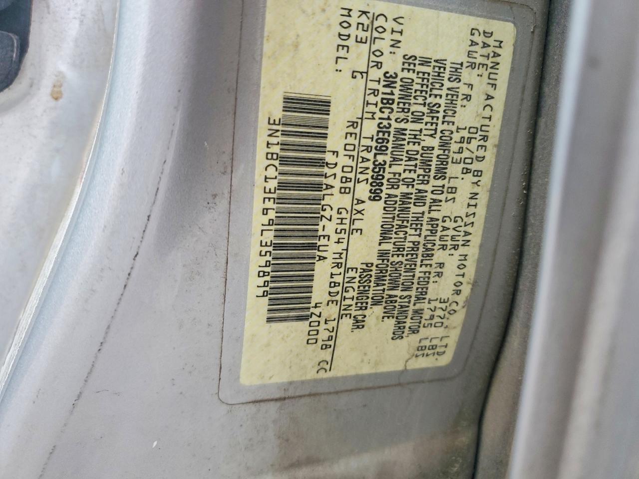 2009 Nissan Versa 1.8 S Silver vin: 3N1BC13E69L359899