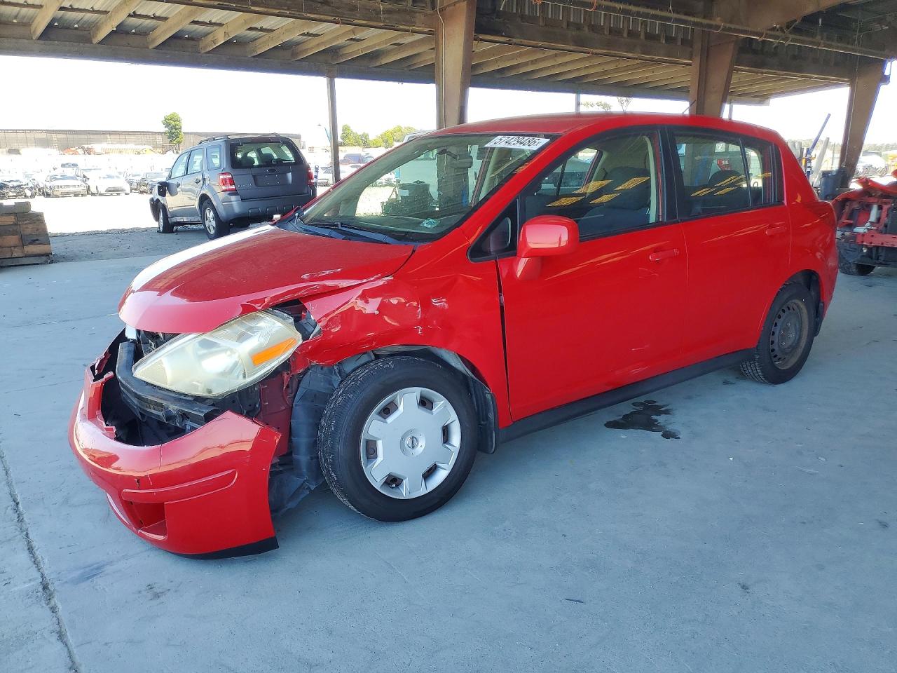 2009 Nissan Versa 1.8 S Red vin: 3N1BC13E69L371289