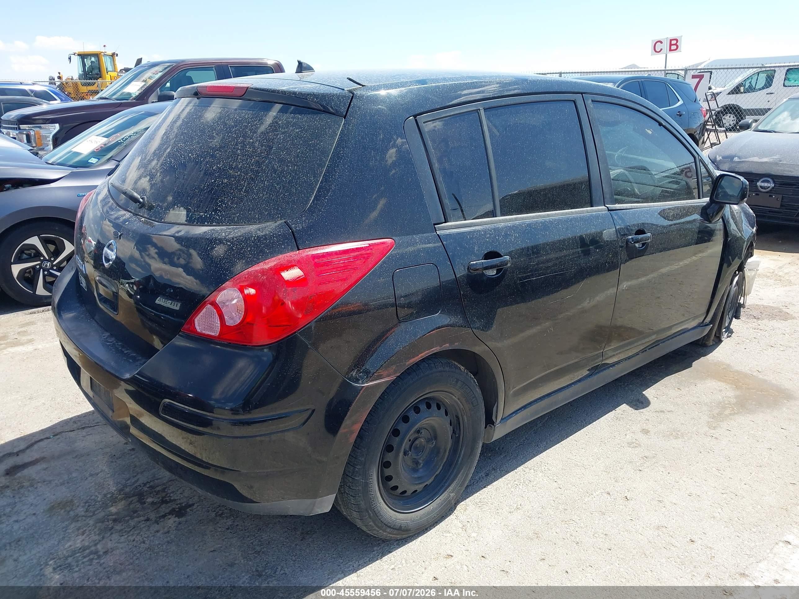 2007 Nissan Versa 1.8s Black vin: 3N1BC13E97L393073