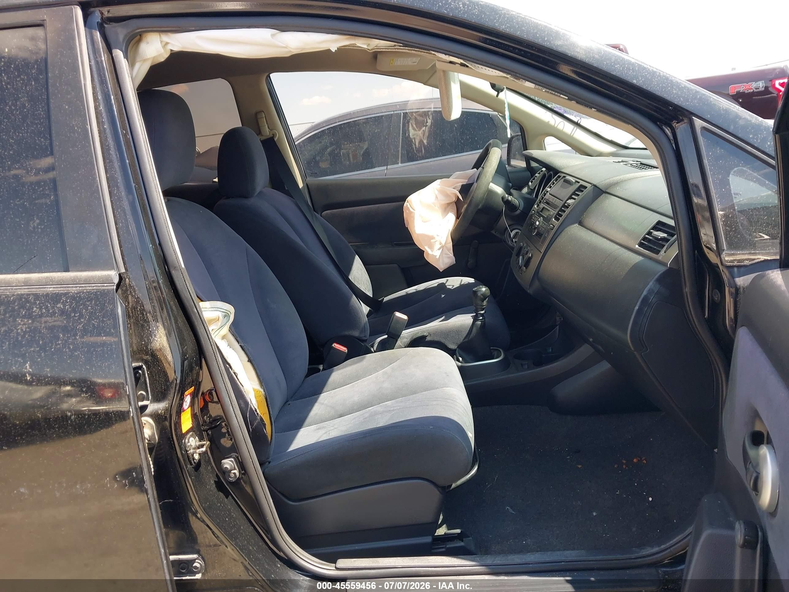 2007 Nissan Versa 1.8s Black vin: 3N1BC13E97L393073