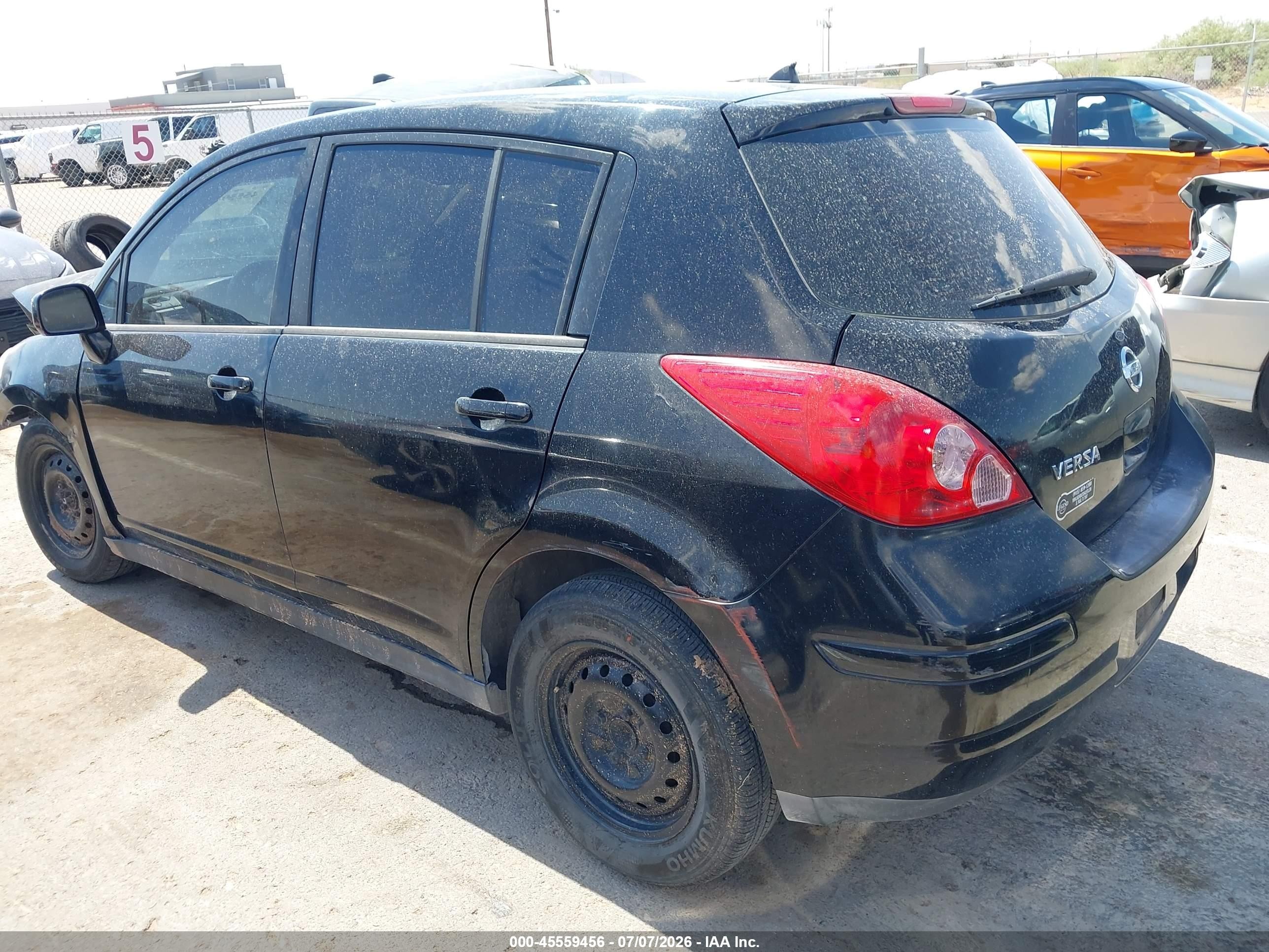 2007 Nissan Versa 1.8s Black vin: 3N1BC13E97L393073