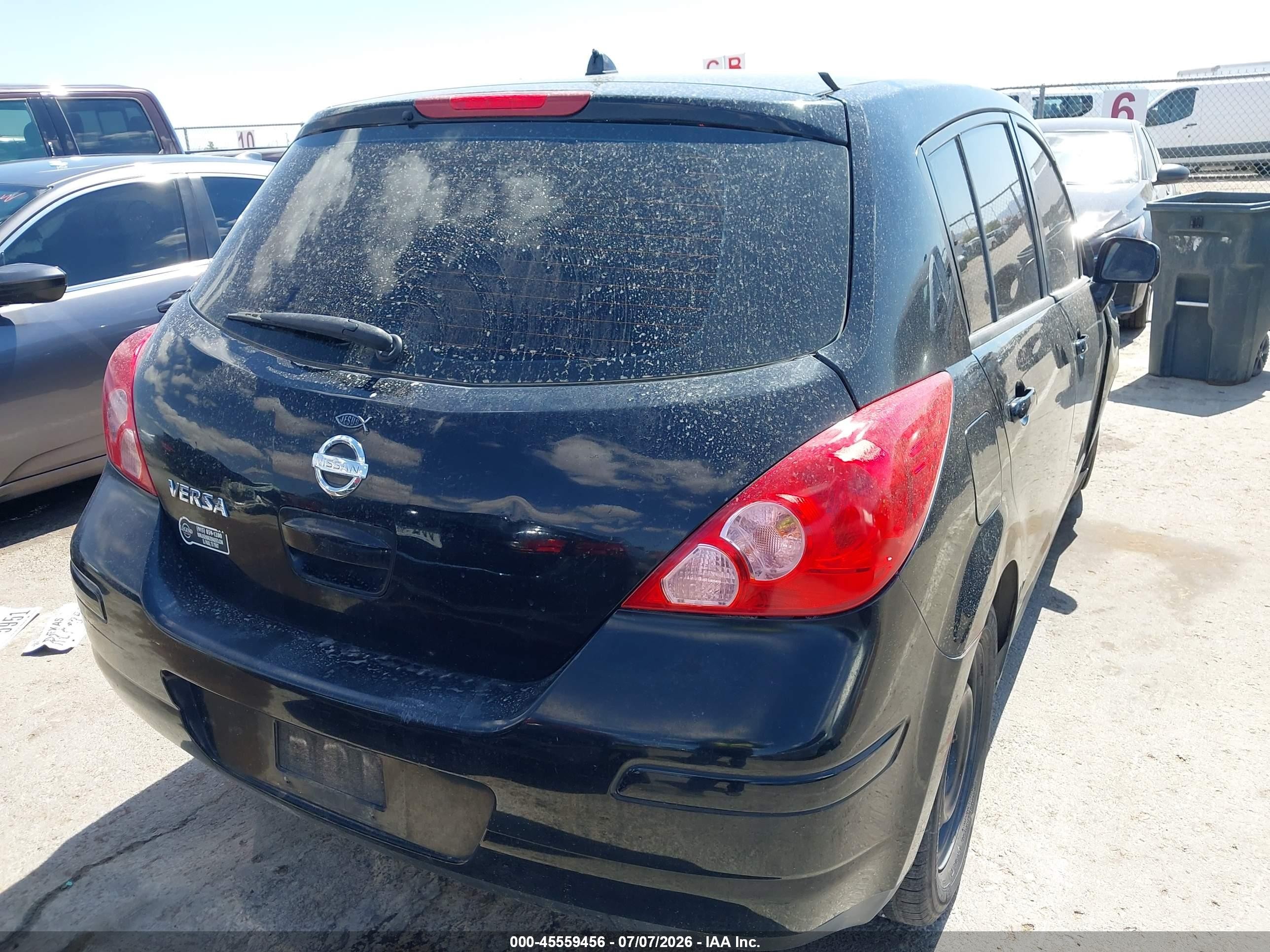 2007 Nissan Versa 1.8s Black vin: 3N1BC13E97L393073