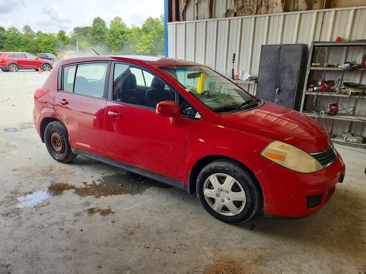 2007 Nissan Versa 1.8 S Red vin: 3N1BC13E97L457614