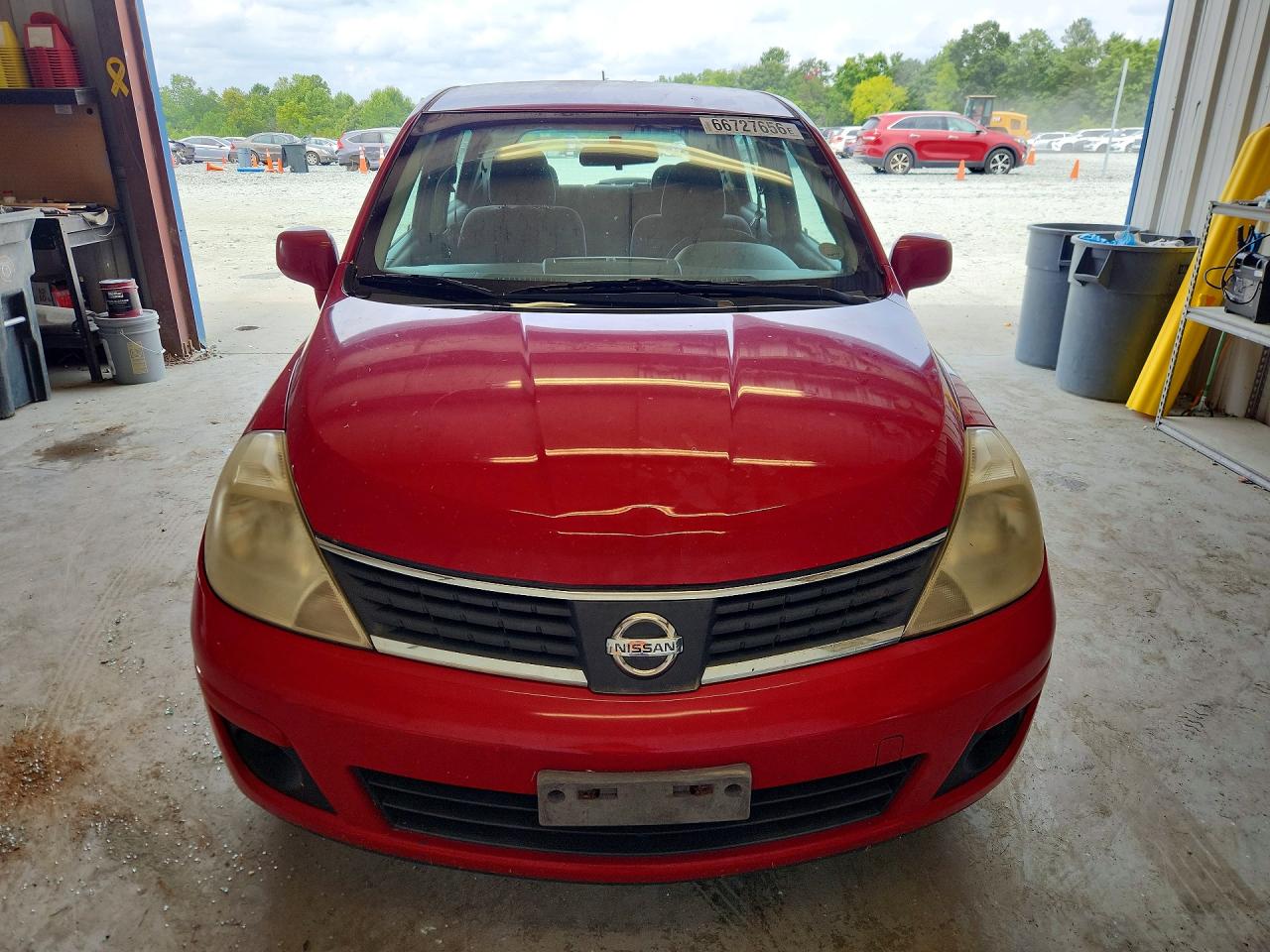 2007 Nissan Versa 1.8 S Red vin: 3N1BC13E97L457614