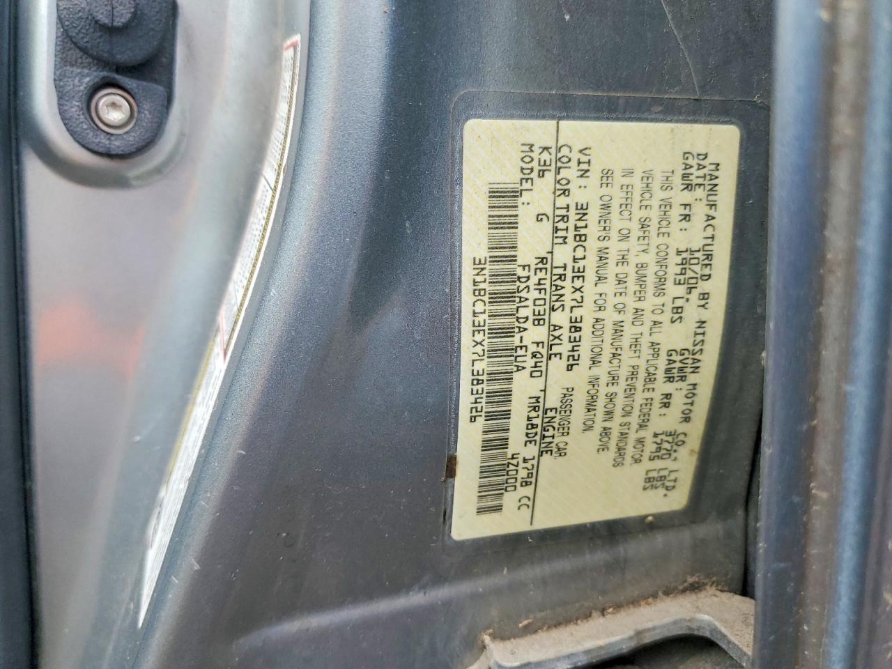 2007 Nissan Versa Silver vin: 3N1BC13EX7L383426