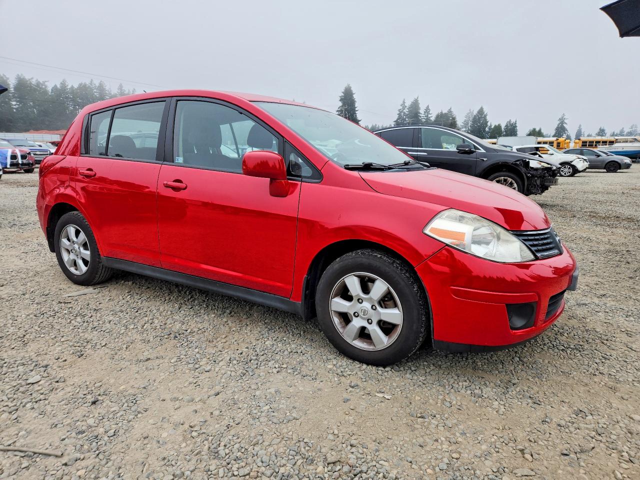 2008 Nissan Versa 1.8 S Red vin: 3N1BC13EX8L400856